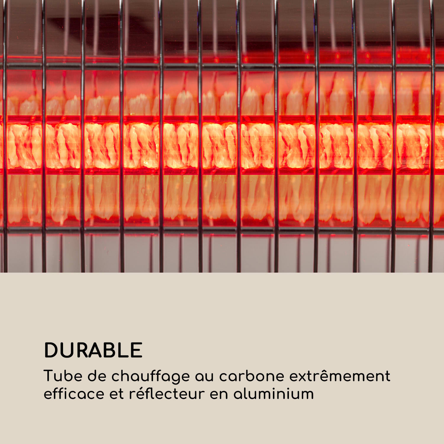 Dark Wave Chauffage infrarouge 2000W Tube carbone doré IP65 Aluminium Mural
