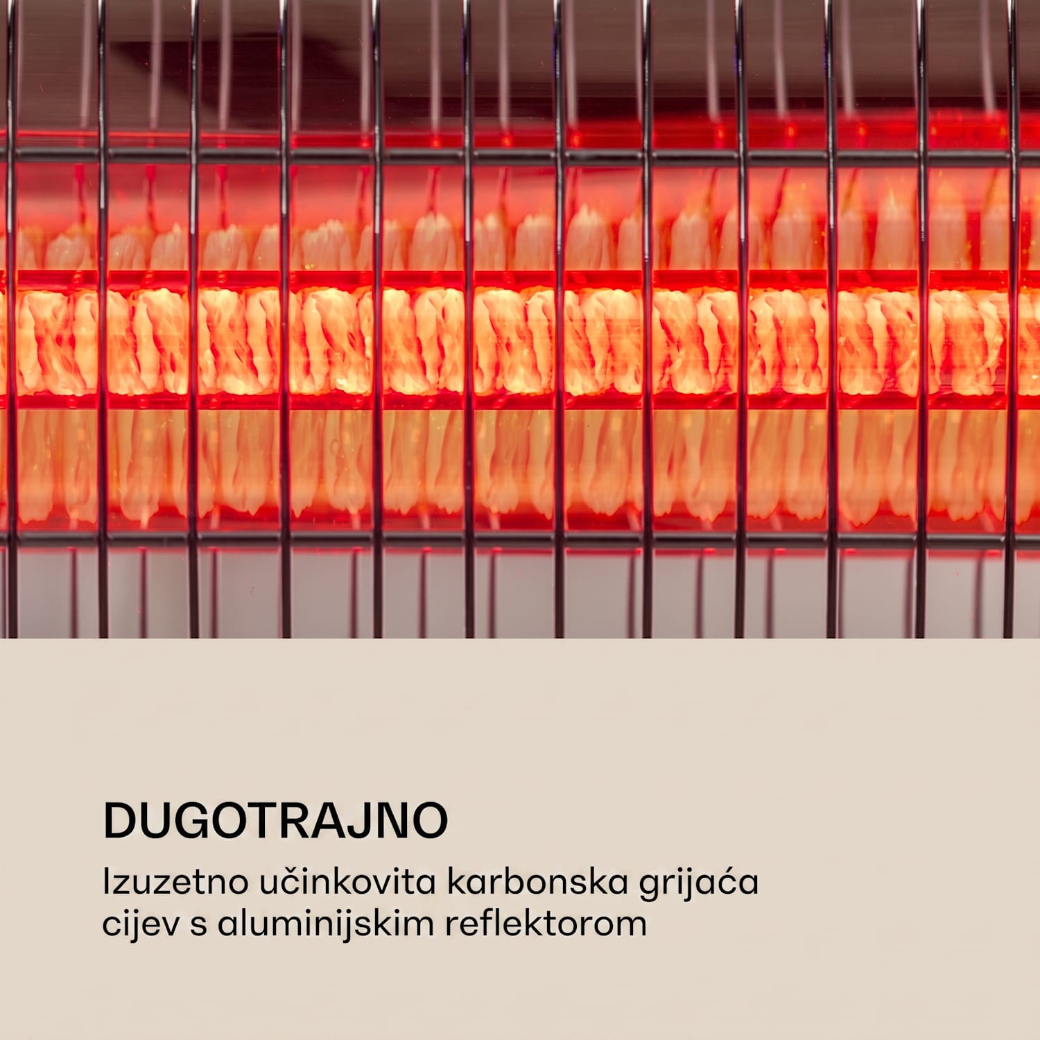 Dark Wave, Infracrvena grijalica, 2000W, pozlaćena karbonska cijev, IP65, aluminij Zidni