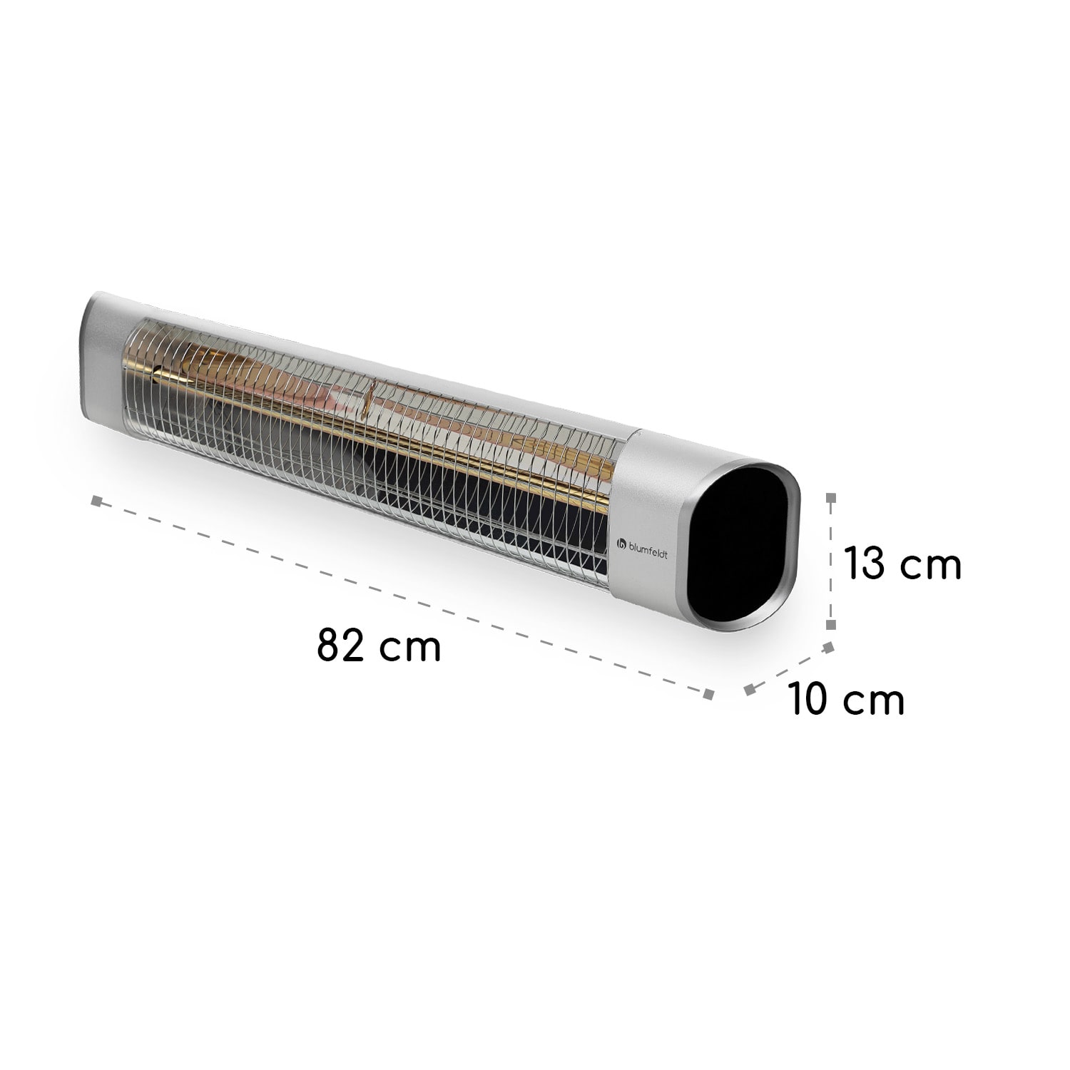 Dark Wave Calentador radiante infrarrojo 2000 W tubo de carbono recubierto de oro IP65 aluminio  Pared