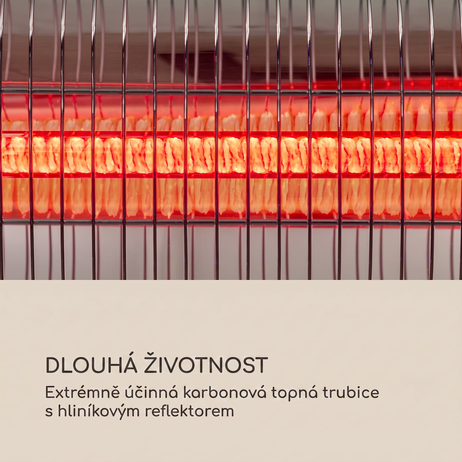 Dark Wave, infračervený ohřívač, 2000 W, pozlacená uhlíková trubice, IP65, hliník Volně stojící