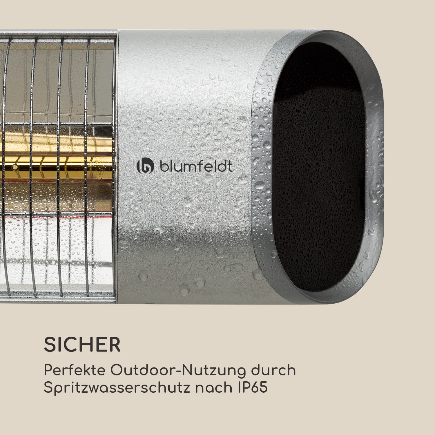 Dark Wave Stand Infrarot-Heizstrahler 2000W Goldbeschichtete Carbonröhre IP65 Standfuß 