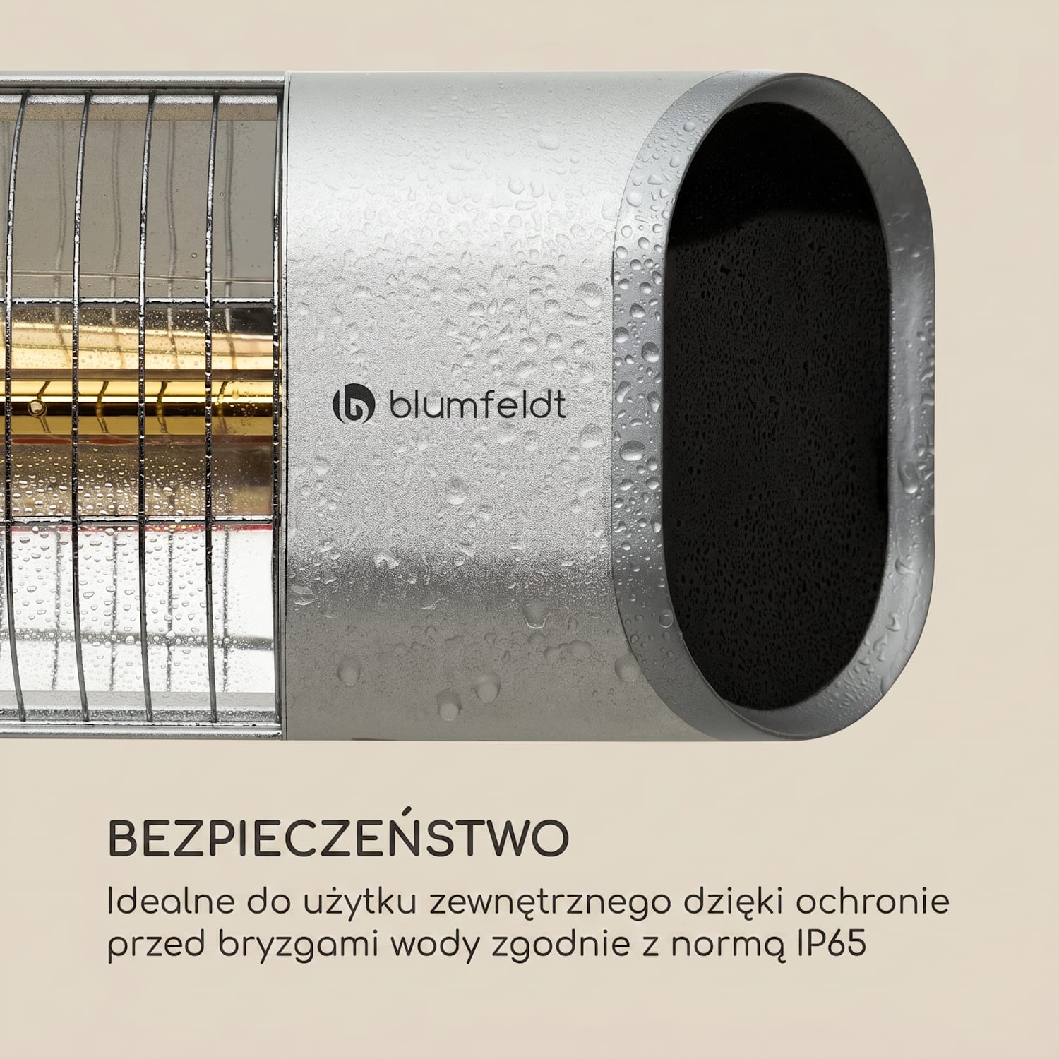Dark Wave, promiennik podczerwieni tarasowy, ścienny, 2000 W, element grzewczy z włókna węglowego powlekany złotem, IP65, aluminium Stojący