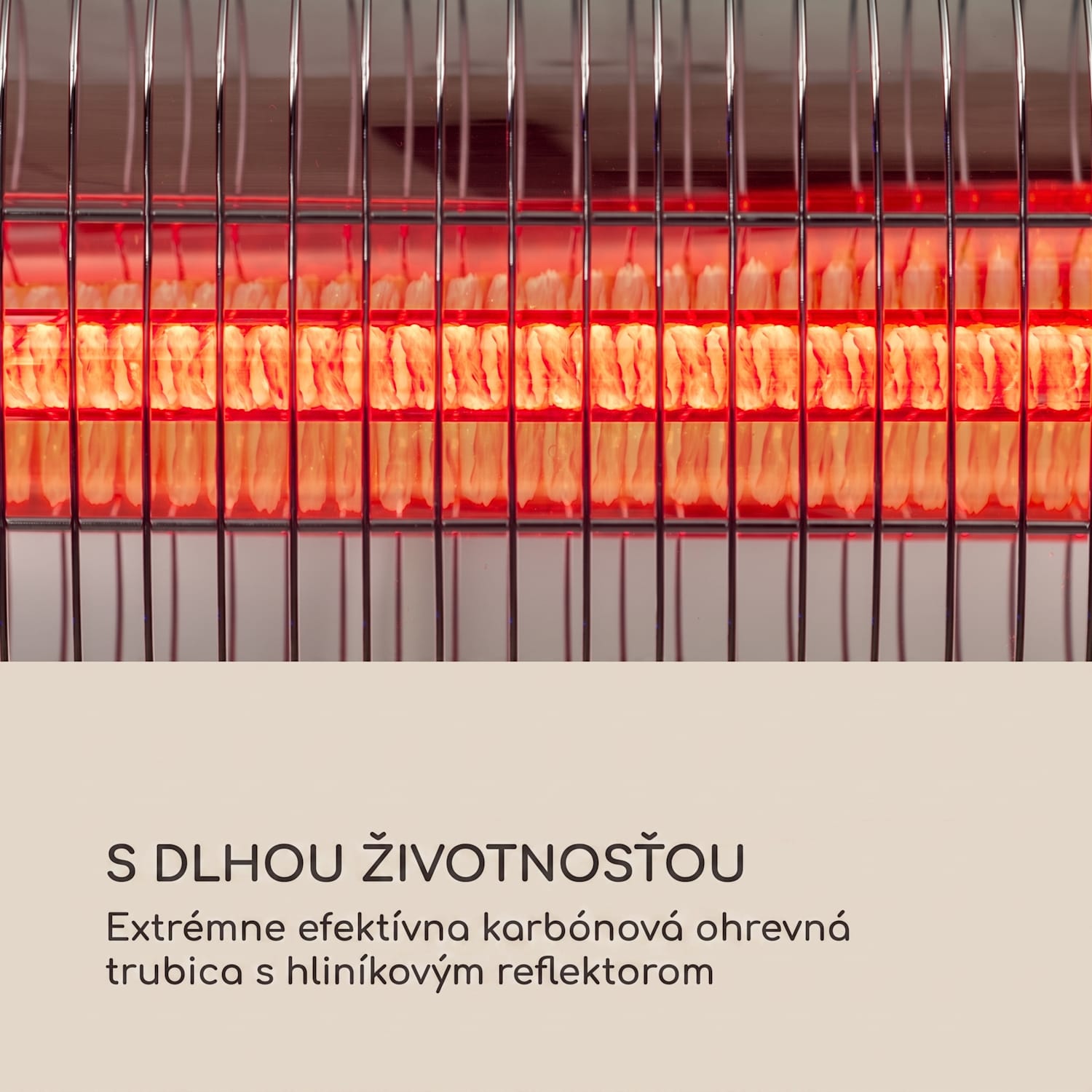 Dark Wave, infračervený ohrievač, 2000 W, pozlátená uhlíková trubica, IP65, hliník Stojaci