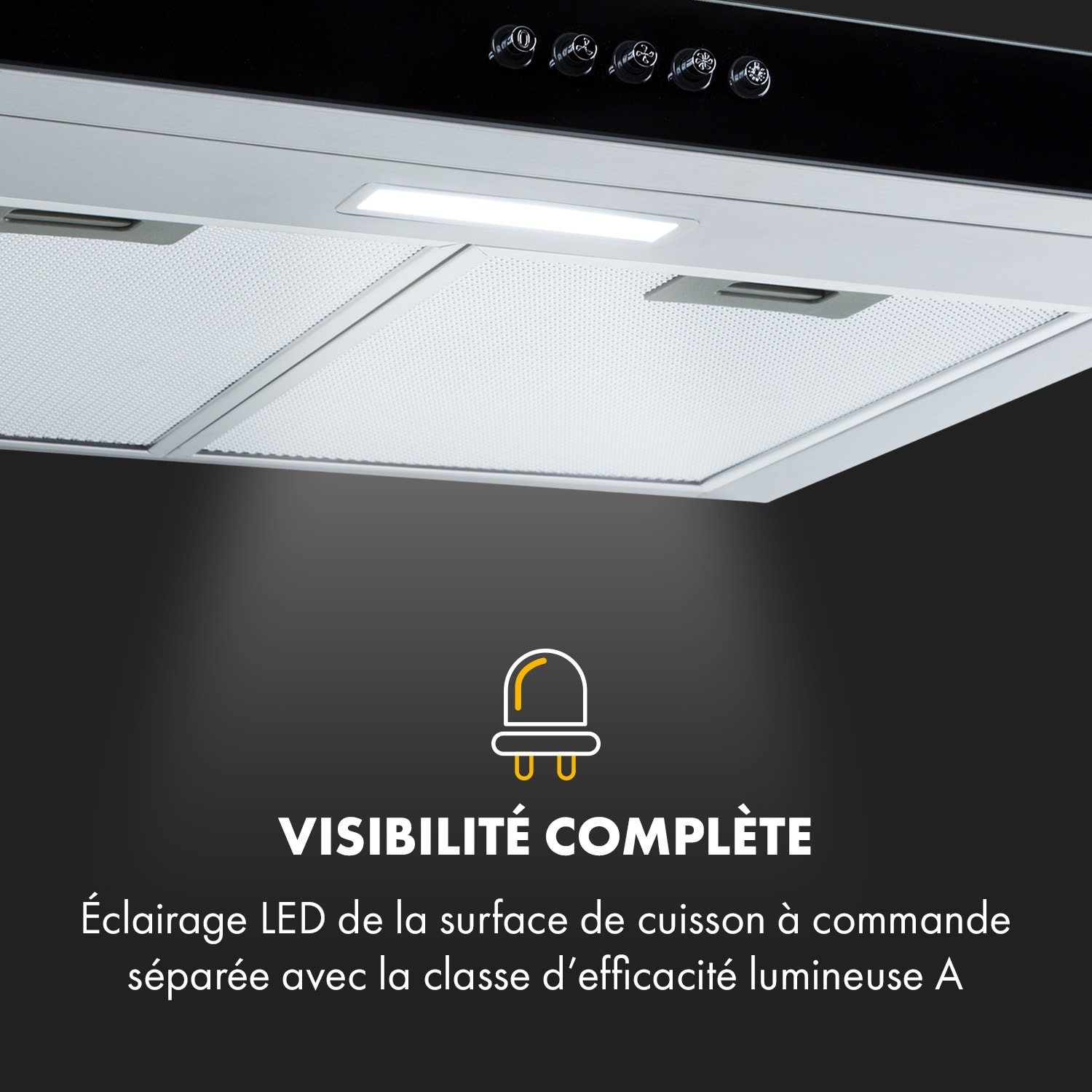 Darya Hotte murale aspirante 60 cm 310 m³ / h classe A - inox argent 60 cm