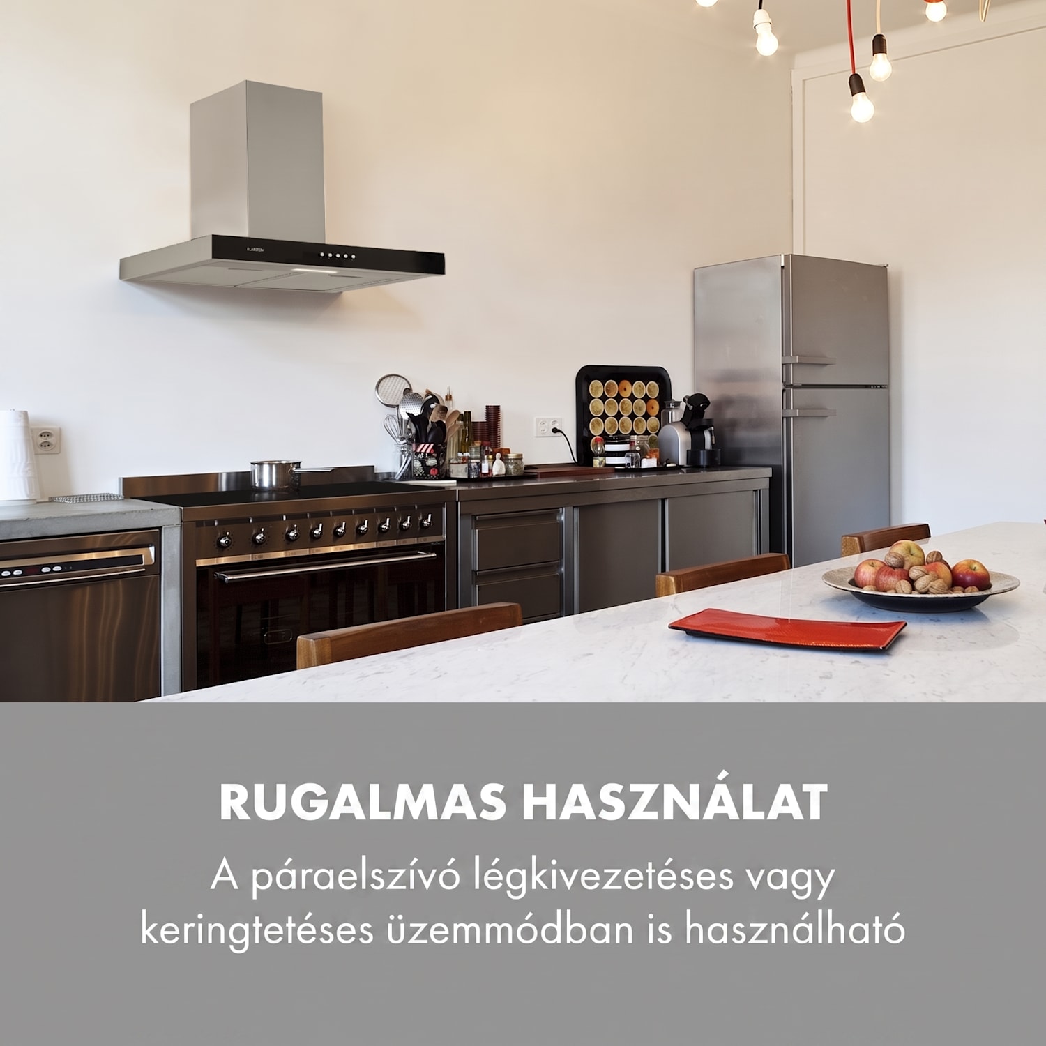 Darya 60, páraelszívó, 60 cm, 310 m³/ó, nemesacél, ezüst 60 cm