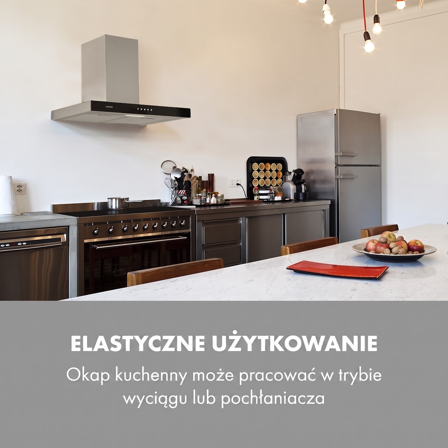 Darya 60, okap kuchenny przyścienny, 60 cm, 310 m³/h, stal nierdzewna, kolor srebrny 60 cm