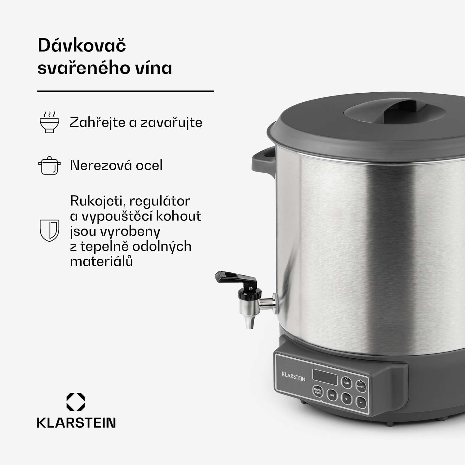 Lady Marmelade, zavařovací automat, zásobník na nápoje, 27 l, 100 °C, 12 h, ušlechtilá ocel 