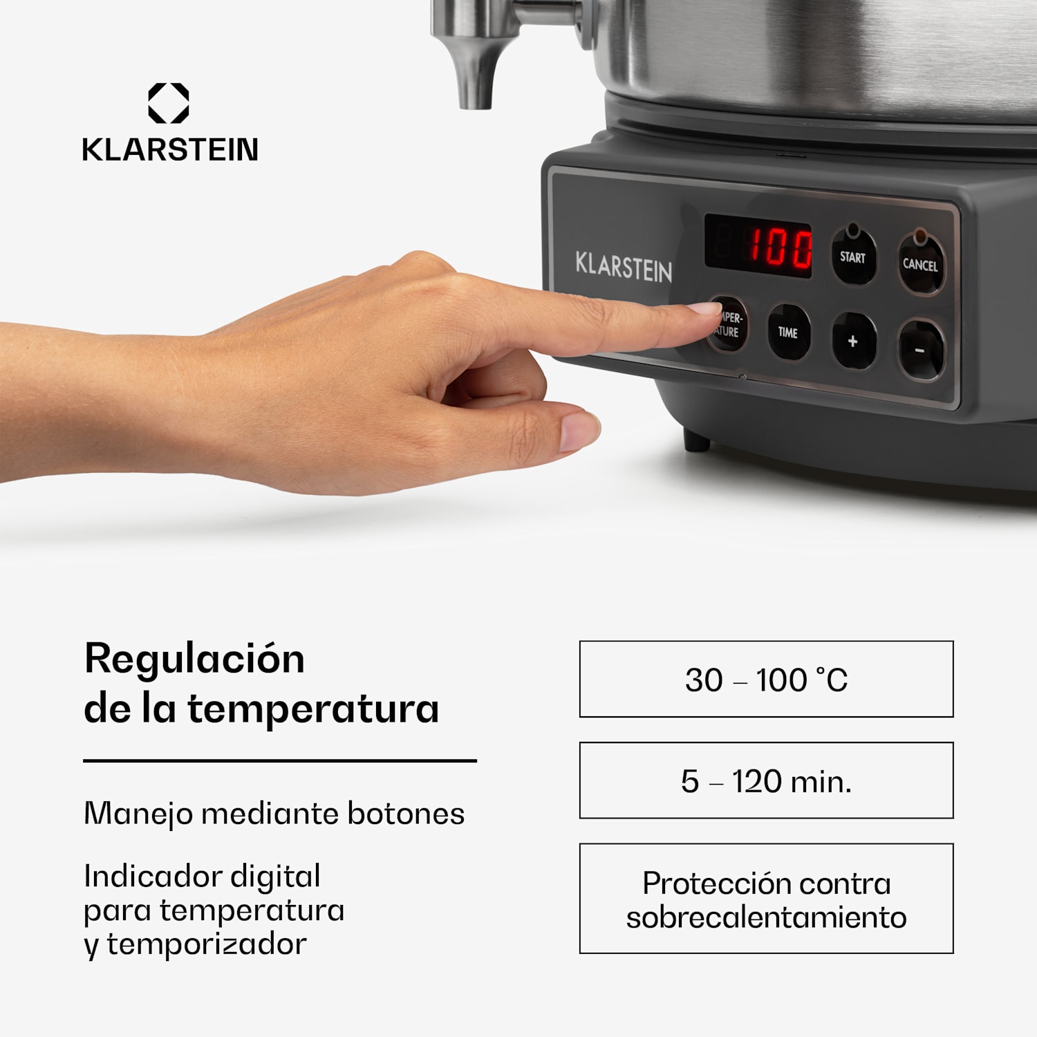 Lady Marmalade Olla pasteurizadora Dispensador de bebidas 27L 100°C 12h Acero inoxidable 