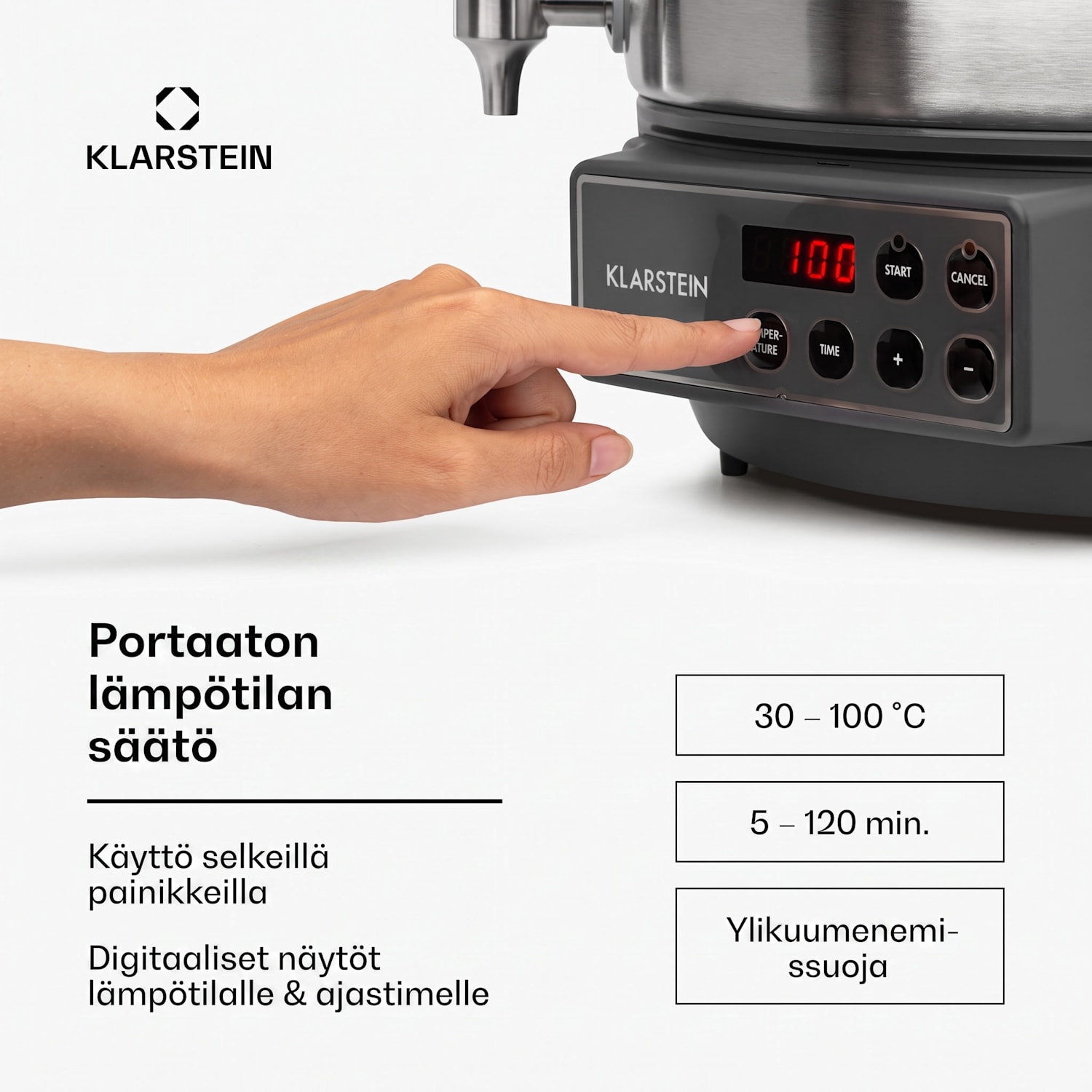 Lady Marmalade -säilöntäautomaatti juoma-annostelija 27 l 100 °C  ruostumaton teräs 