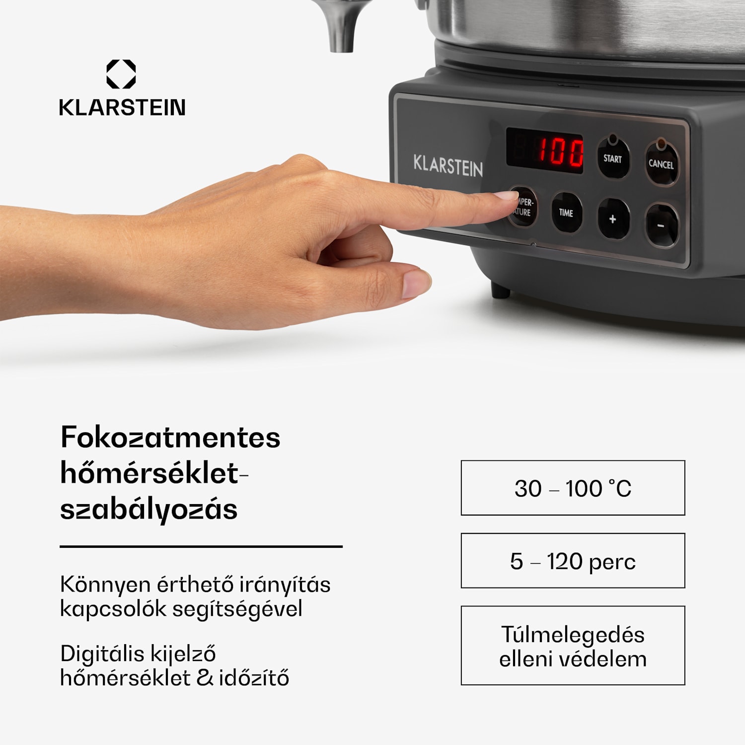 Lady Marmalade, befőzőautomata, italtároló, 27l, 100 °C, 12 h, rozsdamentes acél 