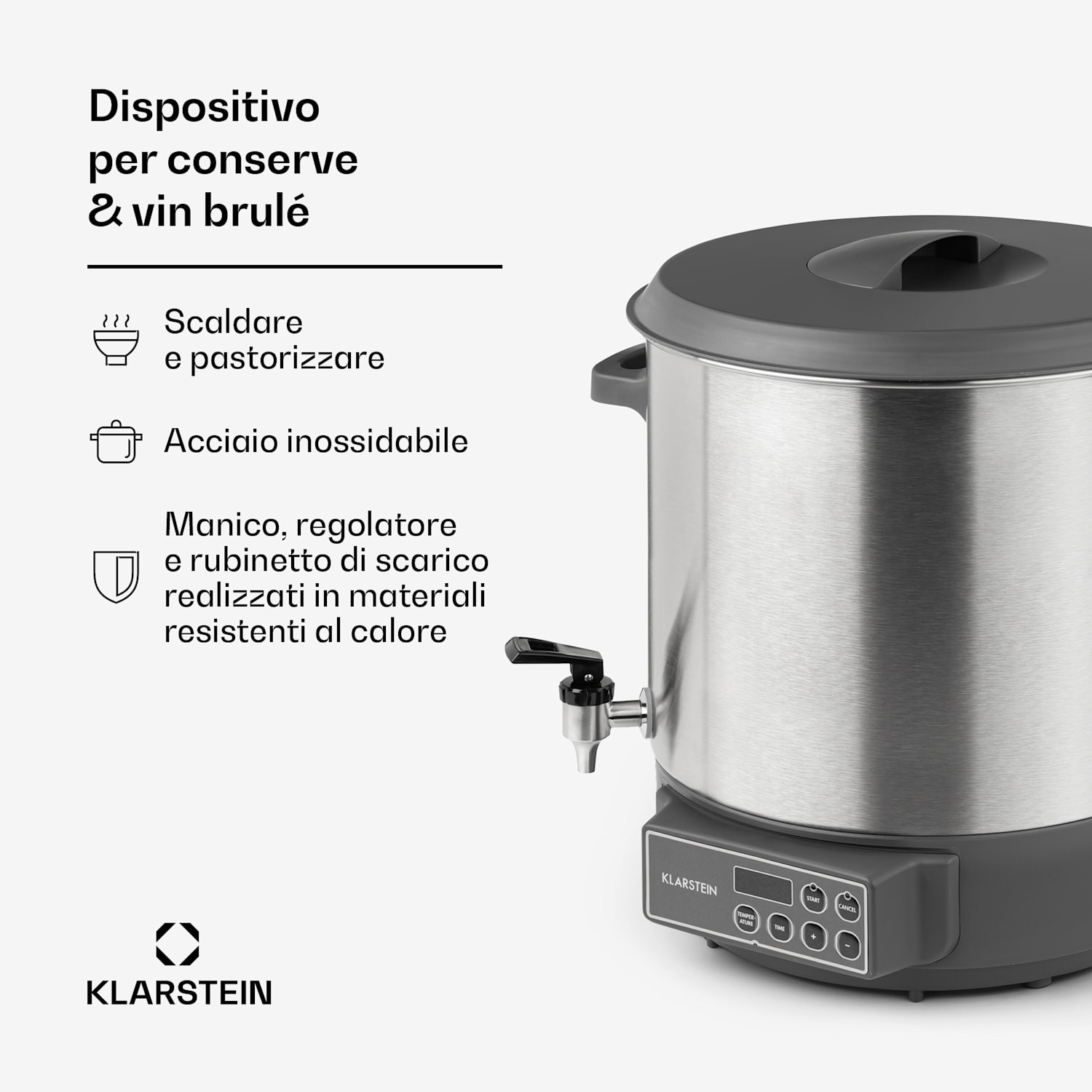 Lady Marmalade Pastorizzatore Dispenser Bevande 27L 100°C 12h Inox 