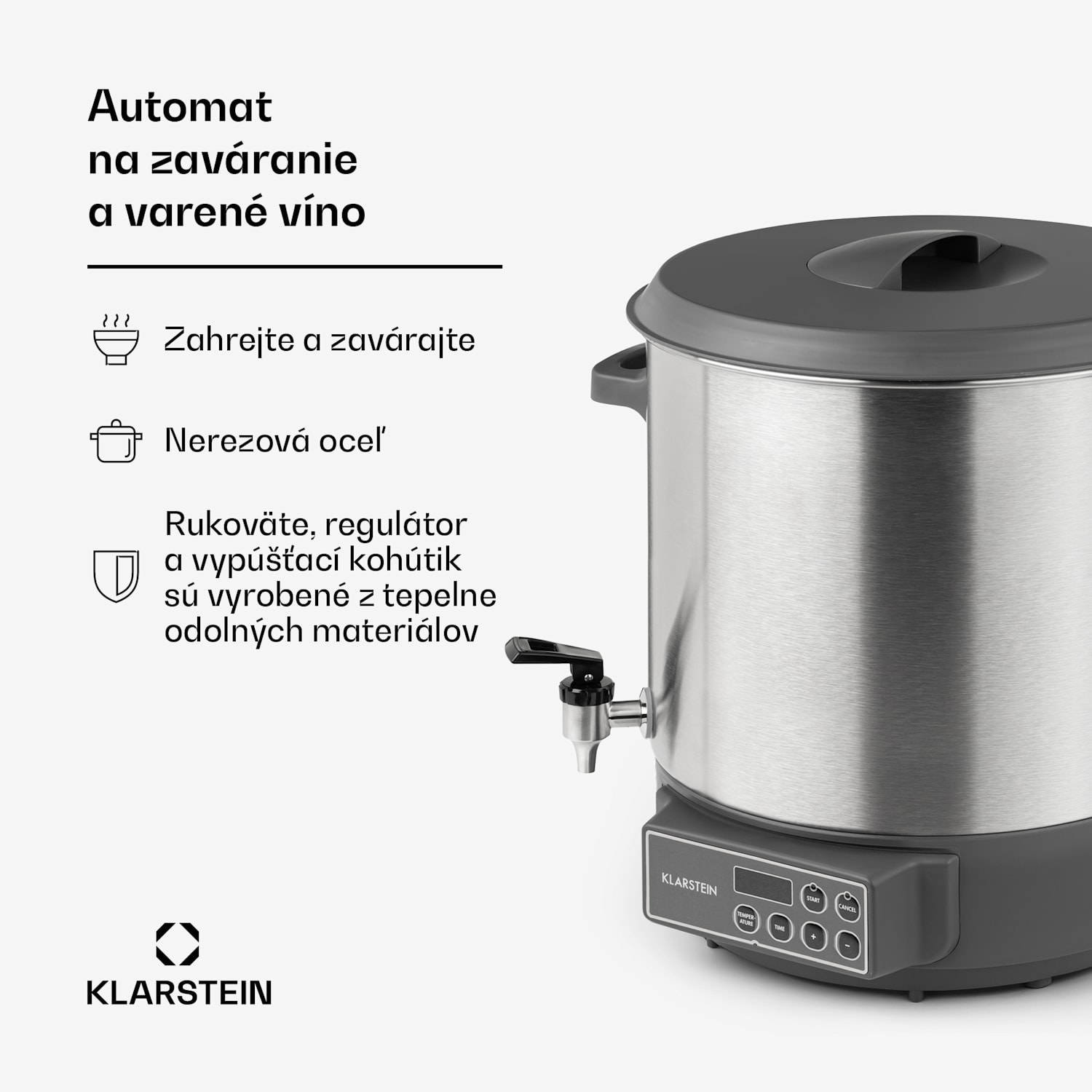 Lady Marmalade, zavárací hrniec, dávkovač nápojov, 27 l, 100 °C, 12 h, nehrdzavejúa oceľ 