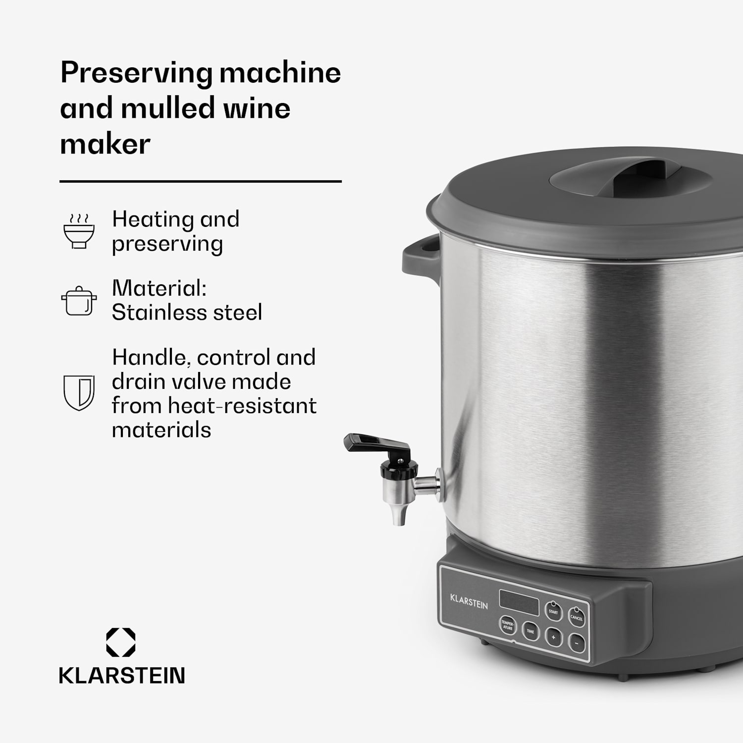 Lady Marmalade Automatic Preserving Cooker Beverage Dispenser 27L 100 ° C 12h Stainless Steel 