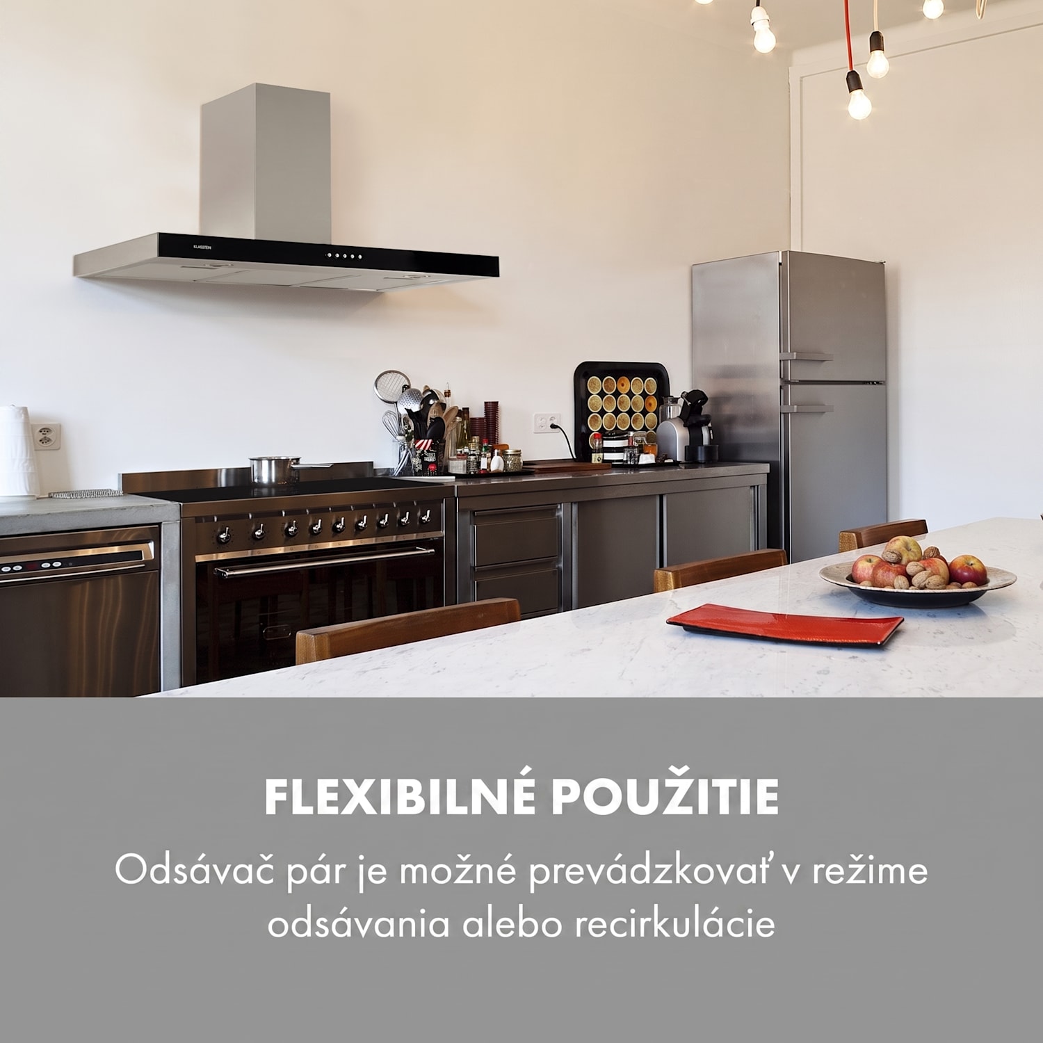 Darya, digestor, 90 cm, 310 m³/h, nehrdzavejúca oceľ, strieborný 90 cm