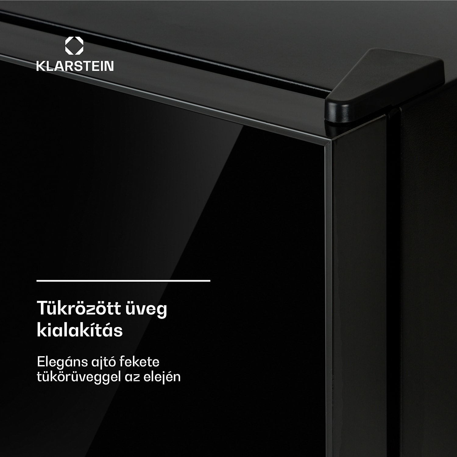 Frosty, mini hűtőszekrény, 10 liter, A energiahatékonysági osztály, tükörüveg ajtó, fekete 