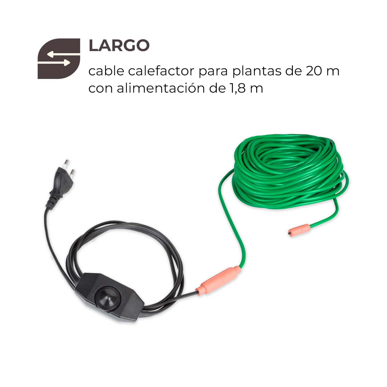 Greenwire Select 20 Cable calefactor para plantas de 20 m con termostato IP68 