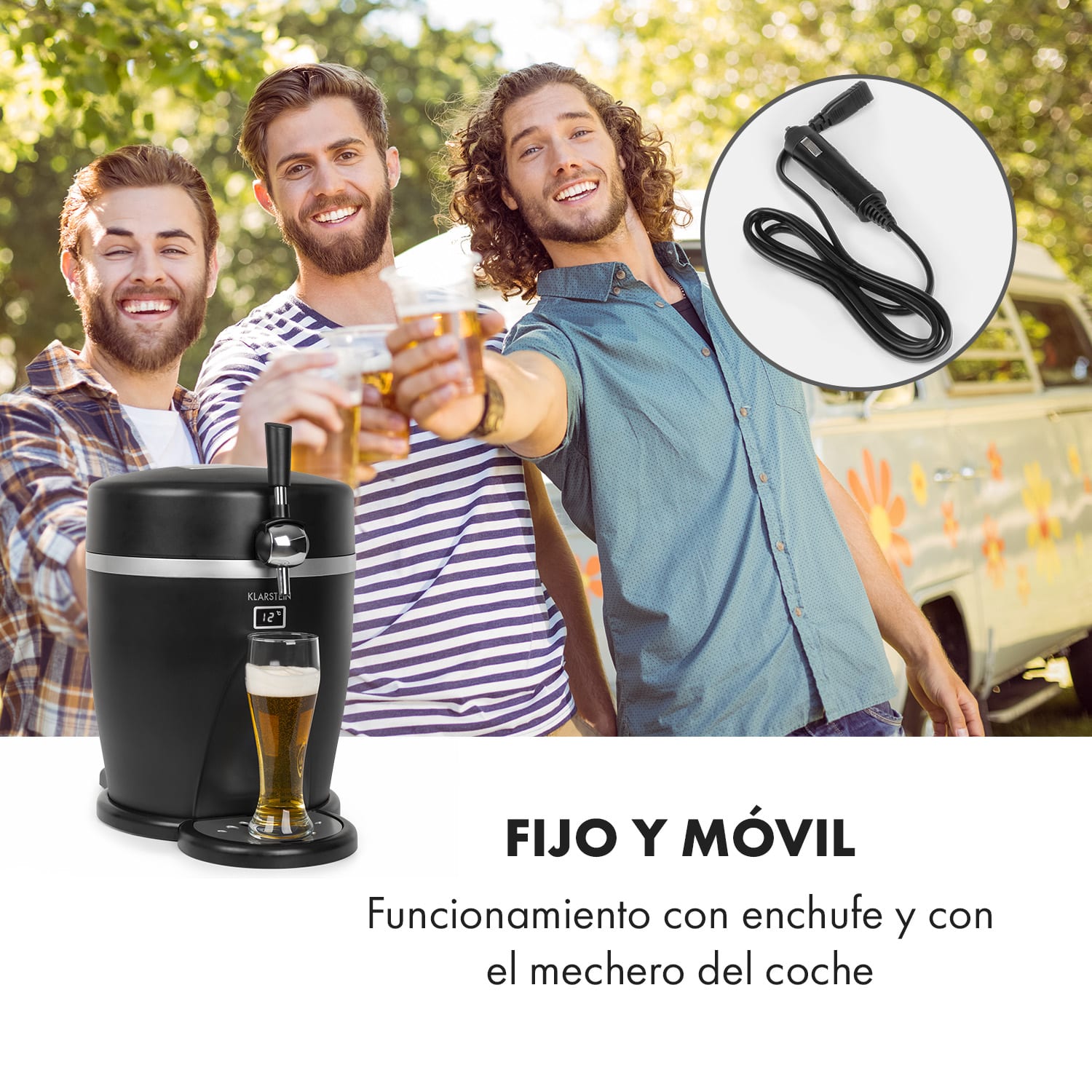 Tap2Go Dispensador de cerveza 2 en 1 con refrigerador de bebidas 5l/13l Negro 