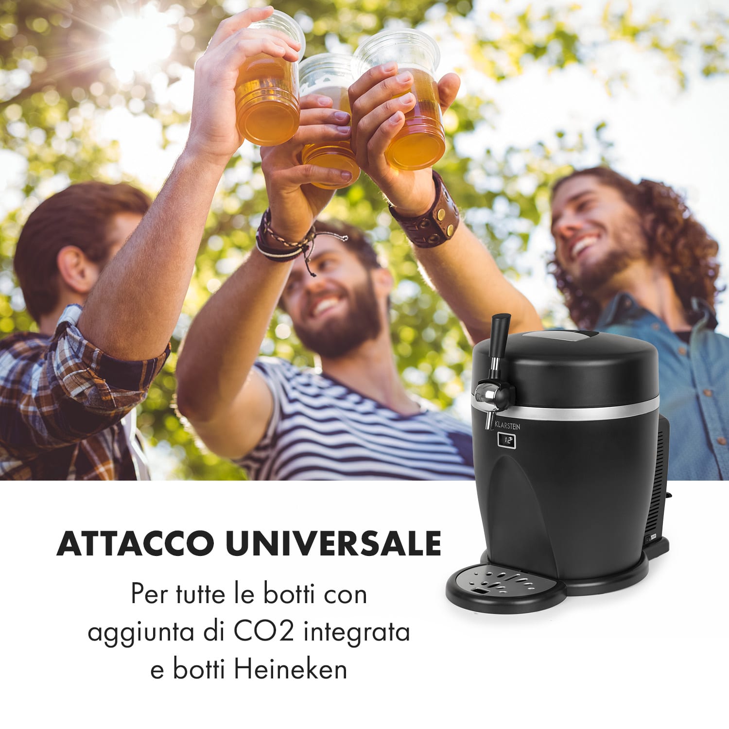 Tap2Go impianto per spillare birra 2 in 1 portatile con portabevande termico 5l/13l nero 