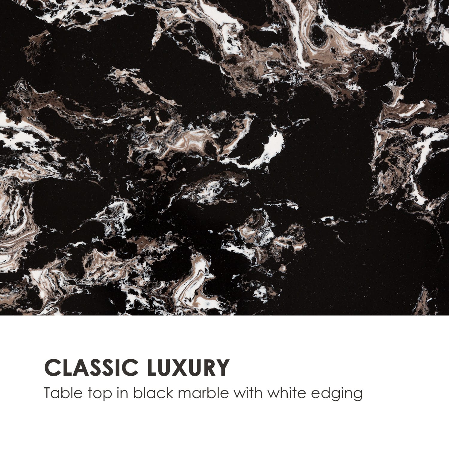 Black Onyx I, dohányzóasztal, 110 x 42,5 x 55 cm (SZ x M x M), márvány, arany/fekete 