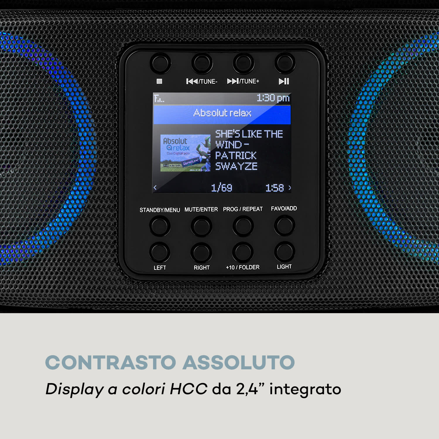 Roadie Smart boombox radio internet DAB/DAB+ FM lettore CD WiFi bluetooth Nero