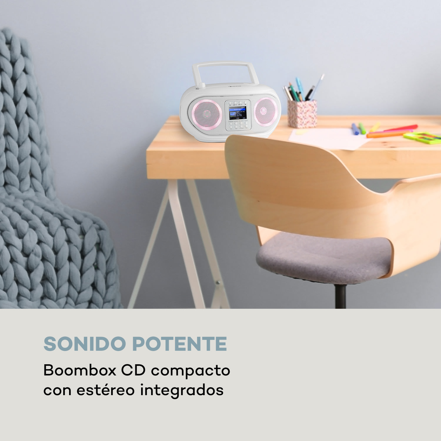 Roadie Smart Boombox radio por internet DAB/DAB+ UKW reproductor de CD LED Wifi Bluetooth 