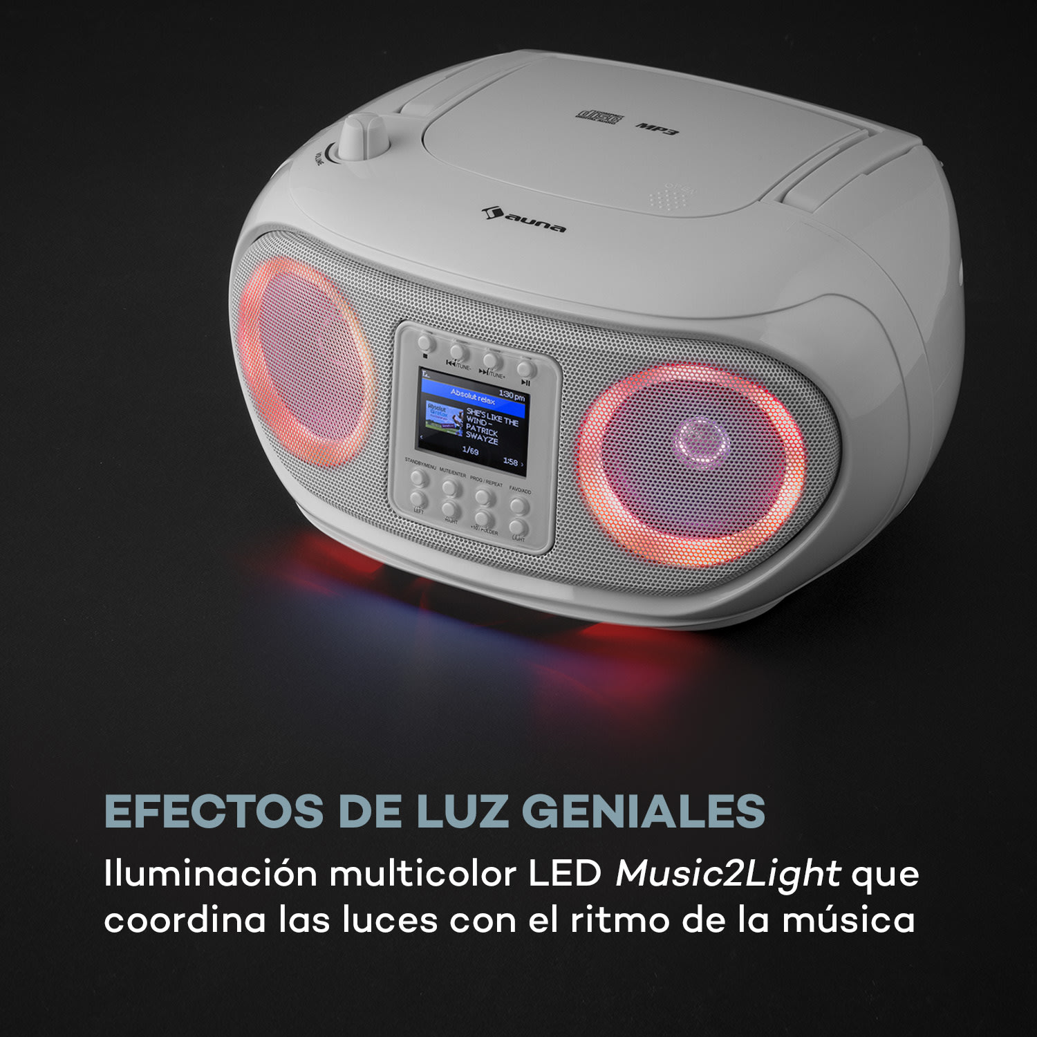 Roadie Smart Boombox radio por internet DAB/DAB+ UKW reproductor de CD LED Wifi Bluetooth 