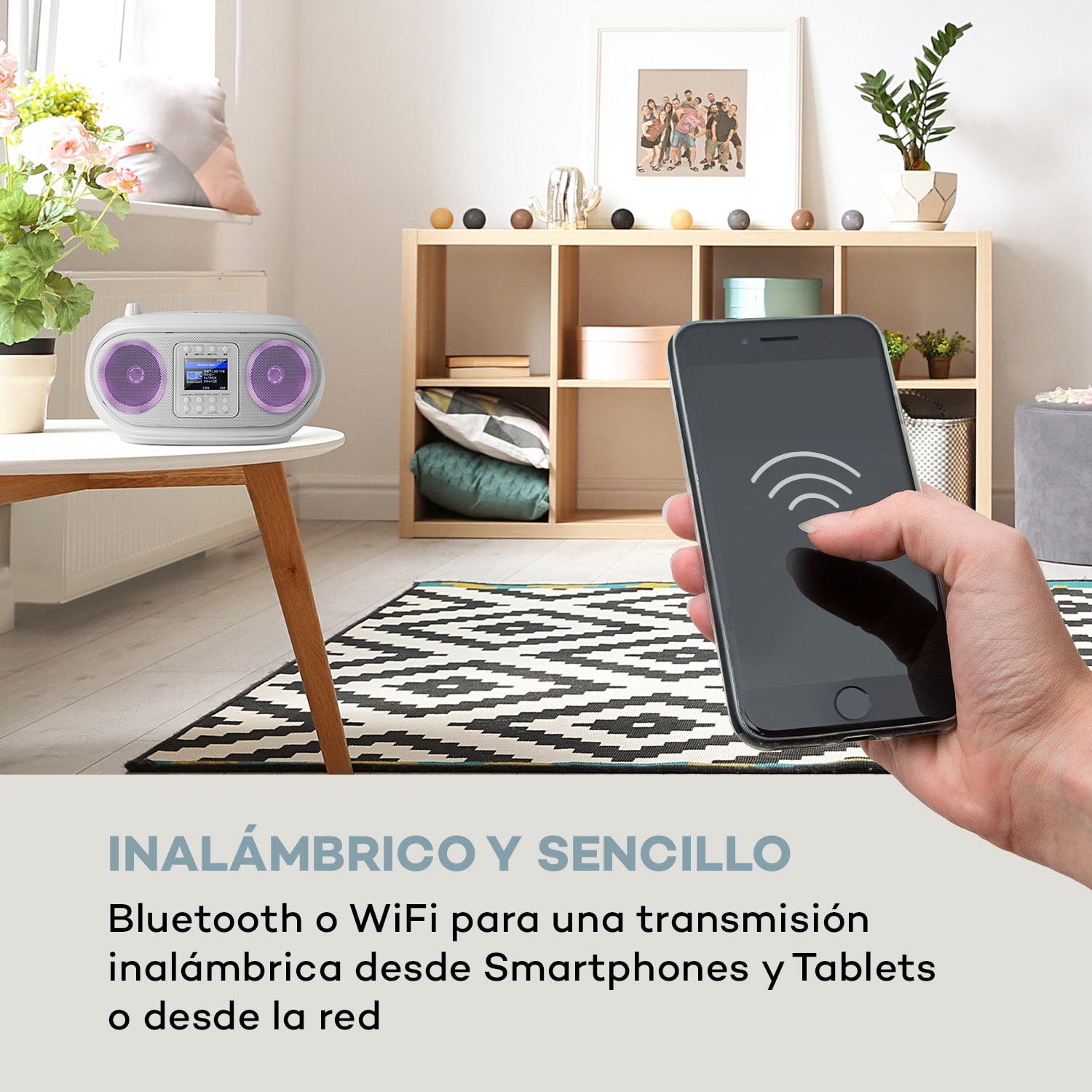 Roadie Smart Boombox radio por internet DAB/DAB+ UKW reproductor de CD LED Wifi Bluetooth 