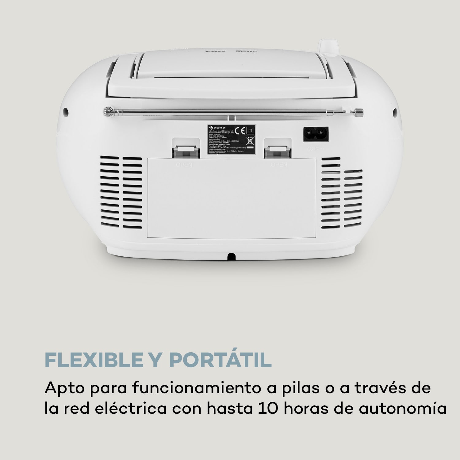 Roadie Smart Boombox radio por internet DAB/DAB+ UKW reproductor de CD LED Wifi Bluetooth 