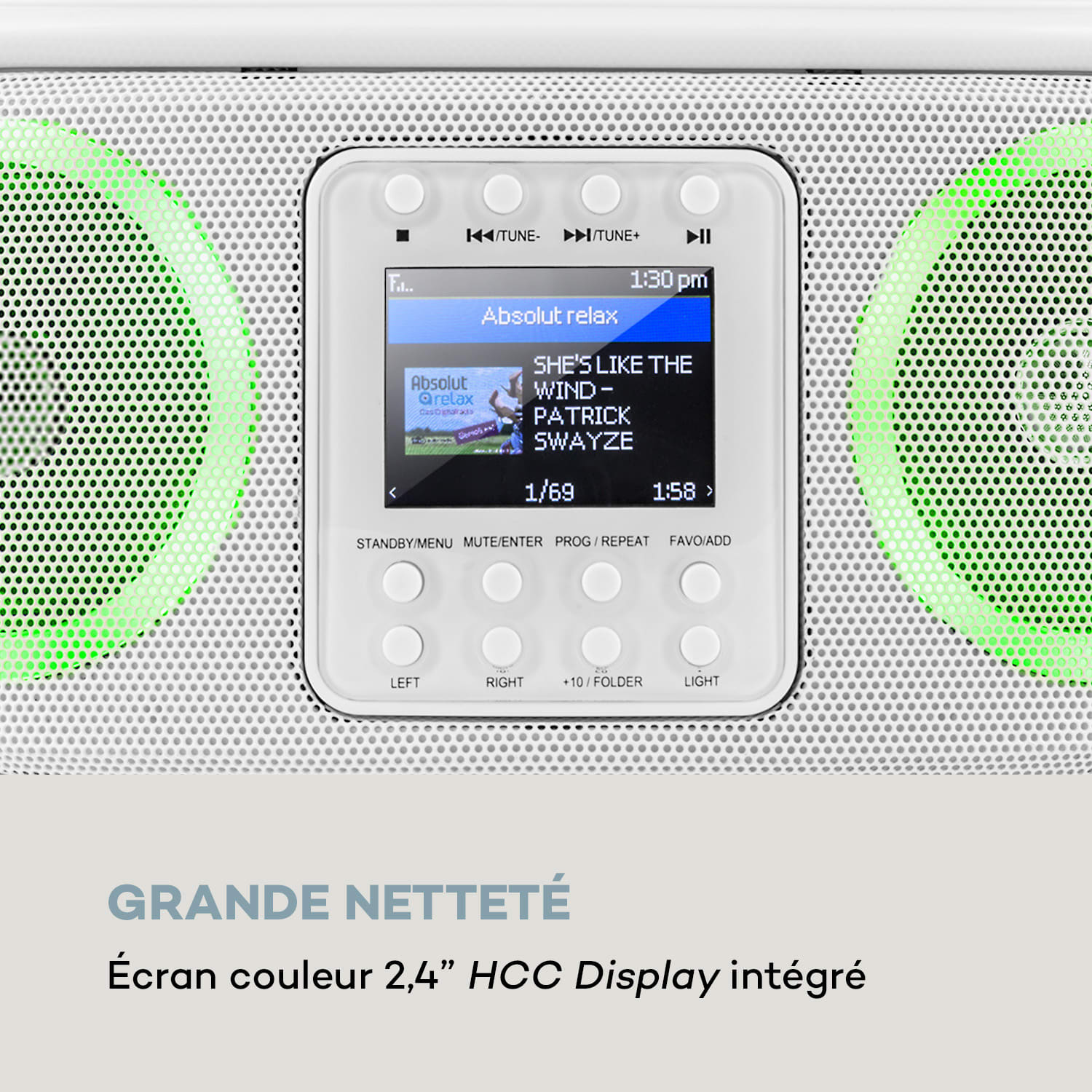 Roadie Boombox radio internet, DAB/DAB+ bande FM lecteur CD LED Wifi Bluetooth 