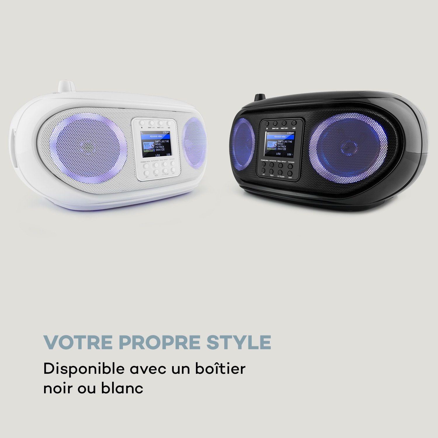 Roadie Boombox radio internet, DAB/DAB+ bande FM lecteur CD LED Wifi Bluetooth 