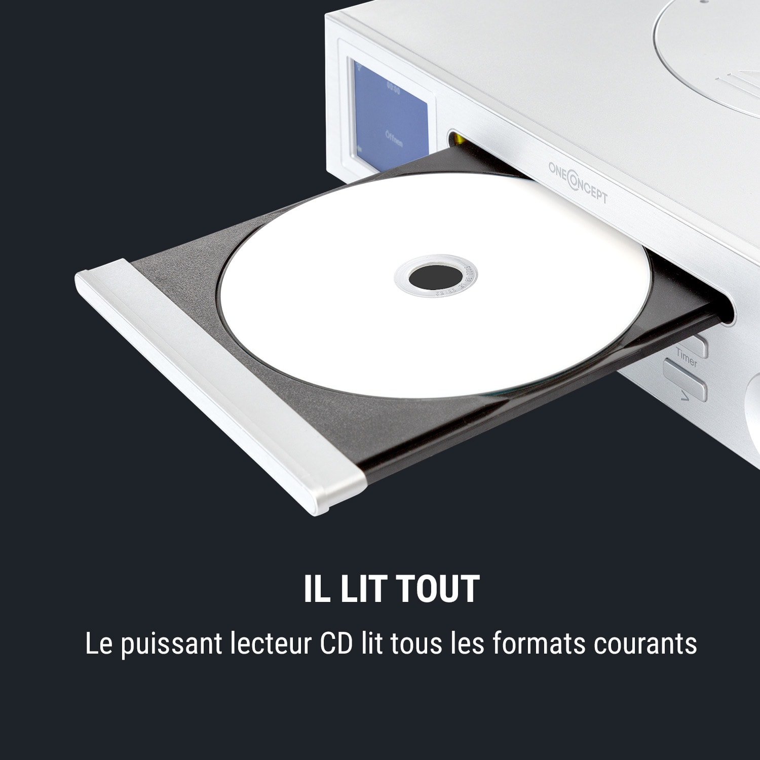 Streamo Chef keukenradio CD speler BT 2,4"HCC display wit 