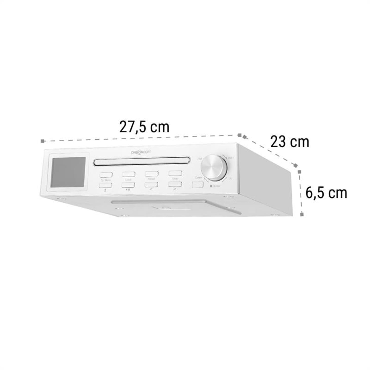 Streamo Chef, konyhai rádió, CD lejátszó, BT, 2,4" HCC kijelző, fehér