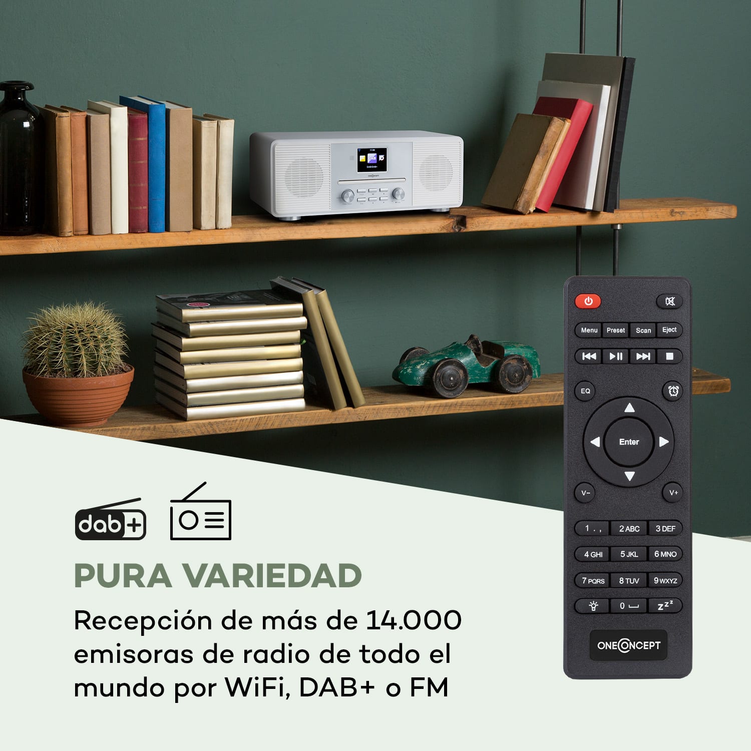 Streamo CD Radio de internet 2x10W WLAN DAB+ FM Reproductor de CD BT Blanca