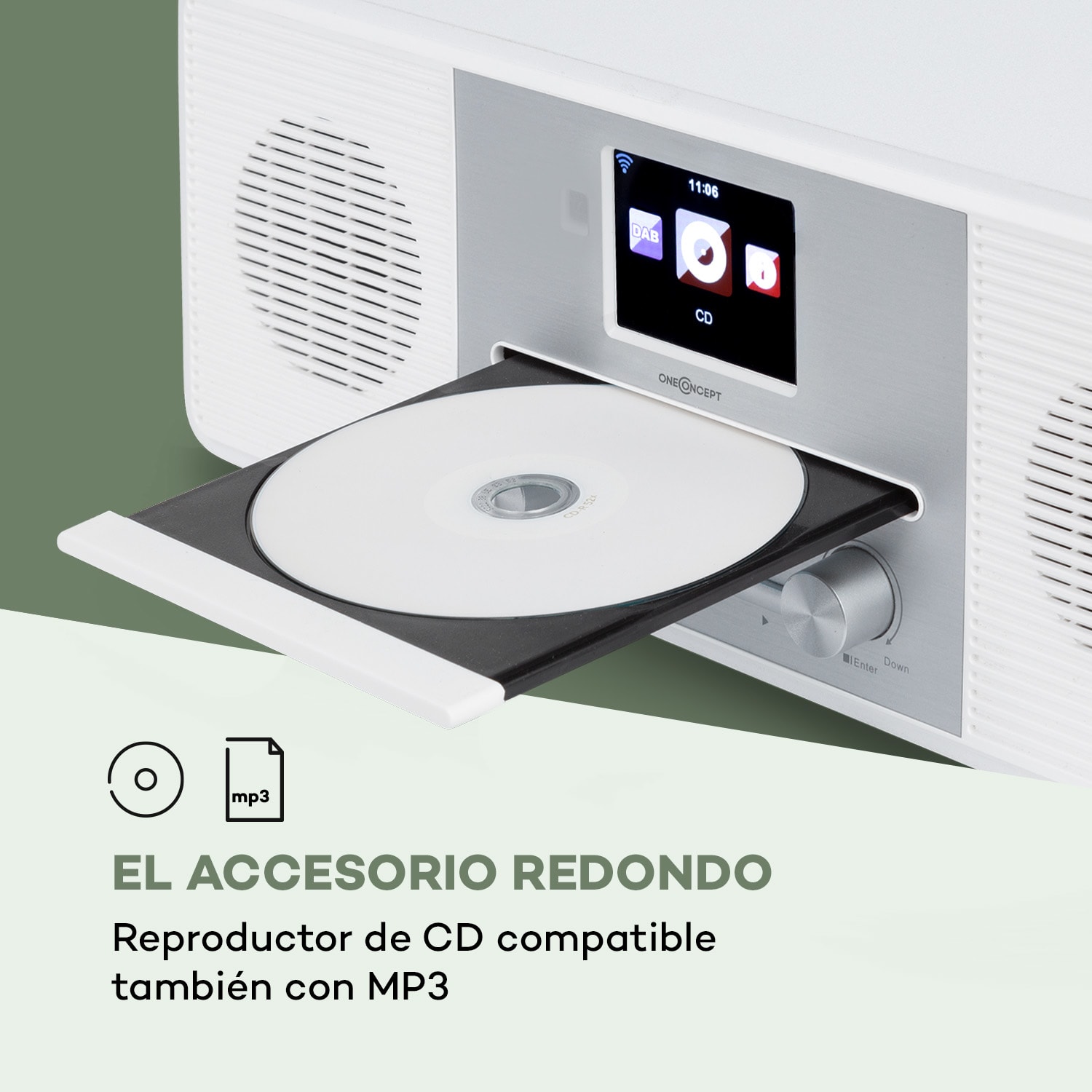 Streamo CD Radio de internet 2x10W WLAN DAB+ FM Reproductor de CD BT Blanca