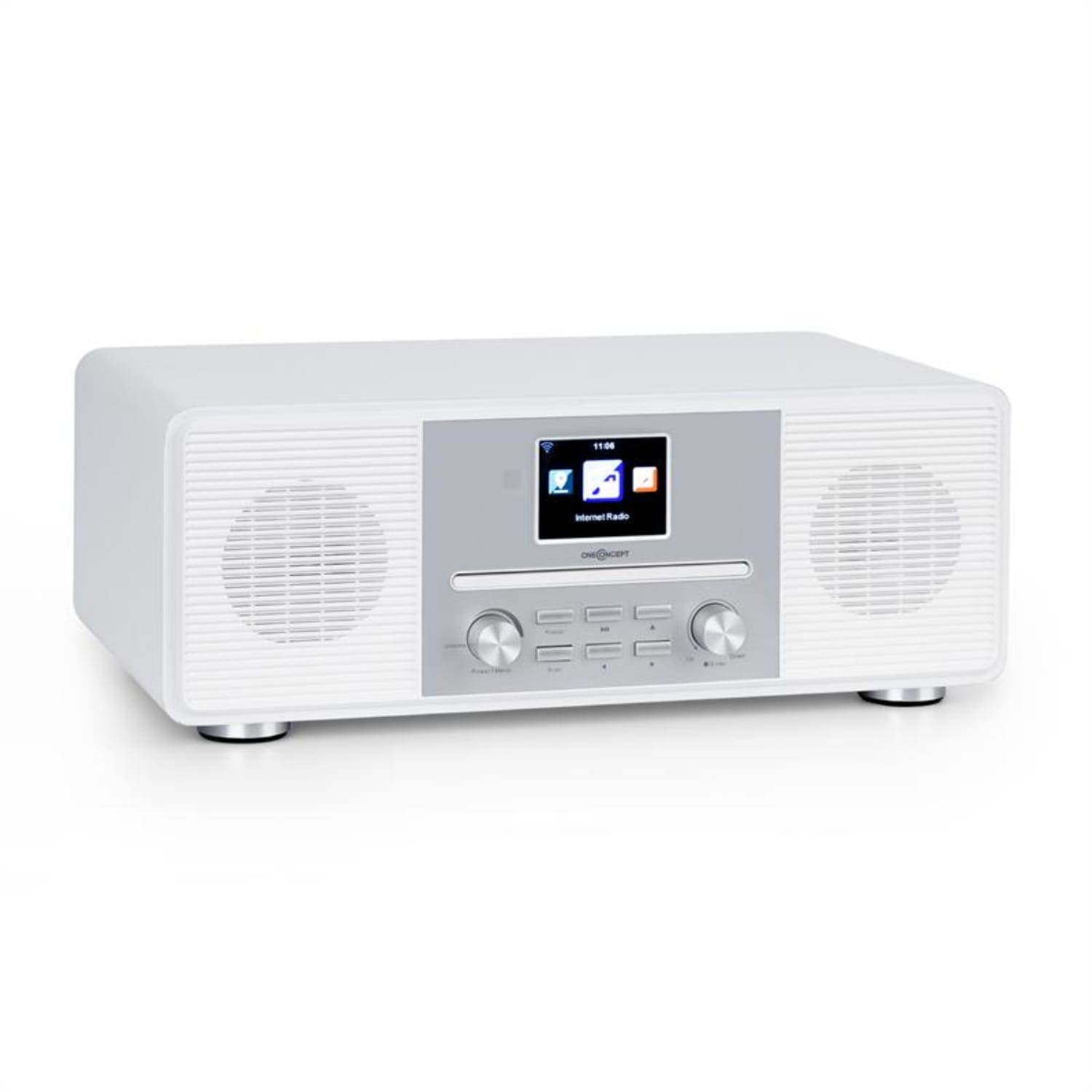 Streamo CD Radio de internet 2x10W WLAN DAB+ FM Reproductor de CD BT Blanca 