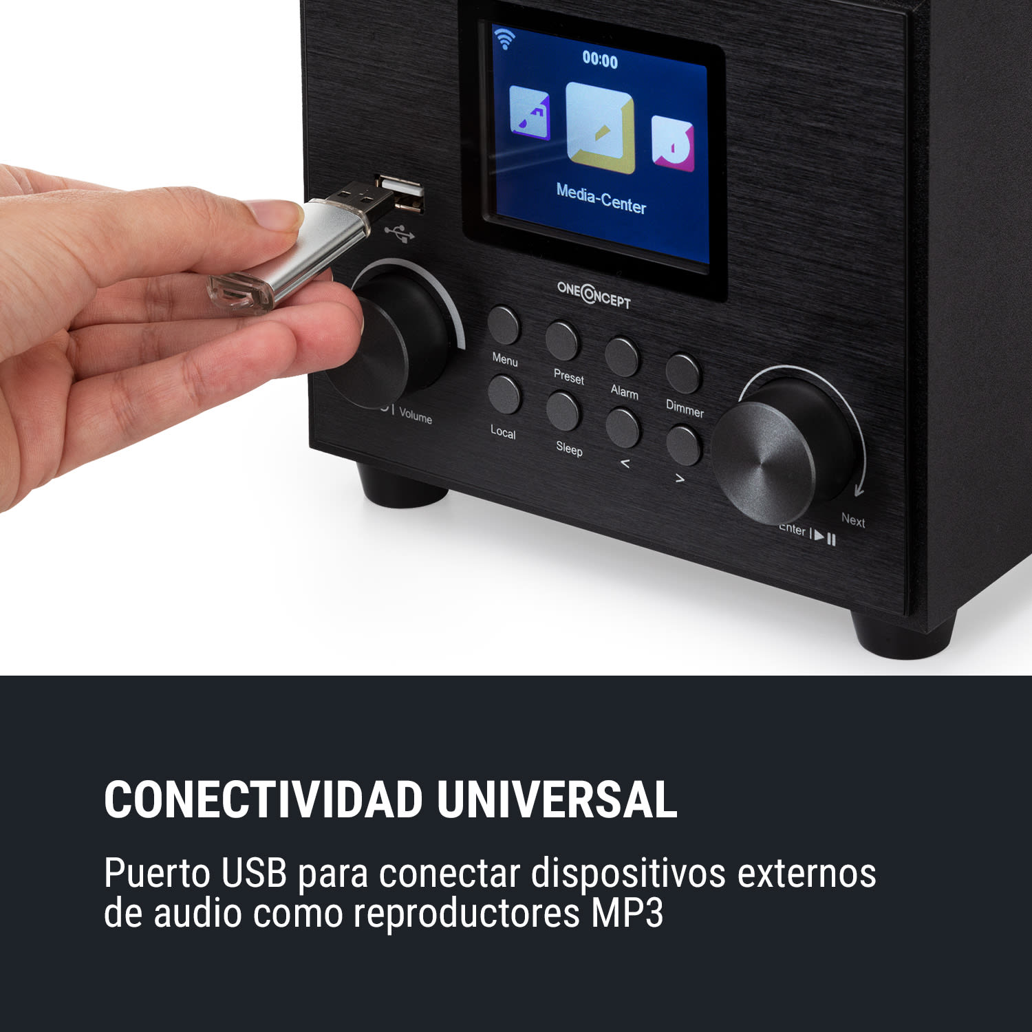 Streamo Cube Internet Radio 3W & 5W RMS WLAN BT negro Negro