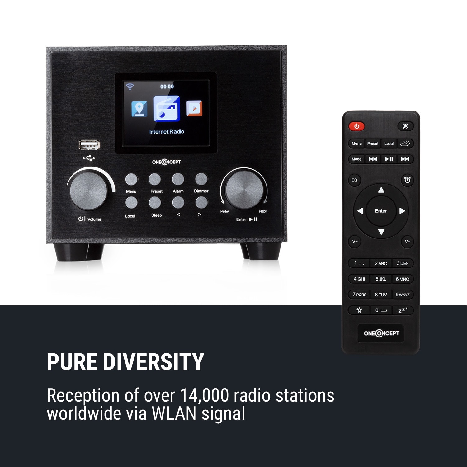 Streamo Cube, internetové rádio,3 w, 5 W RMS, WLAN, BT, černé Černá