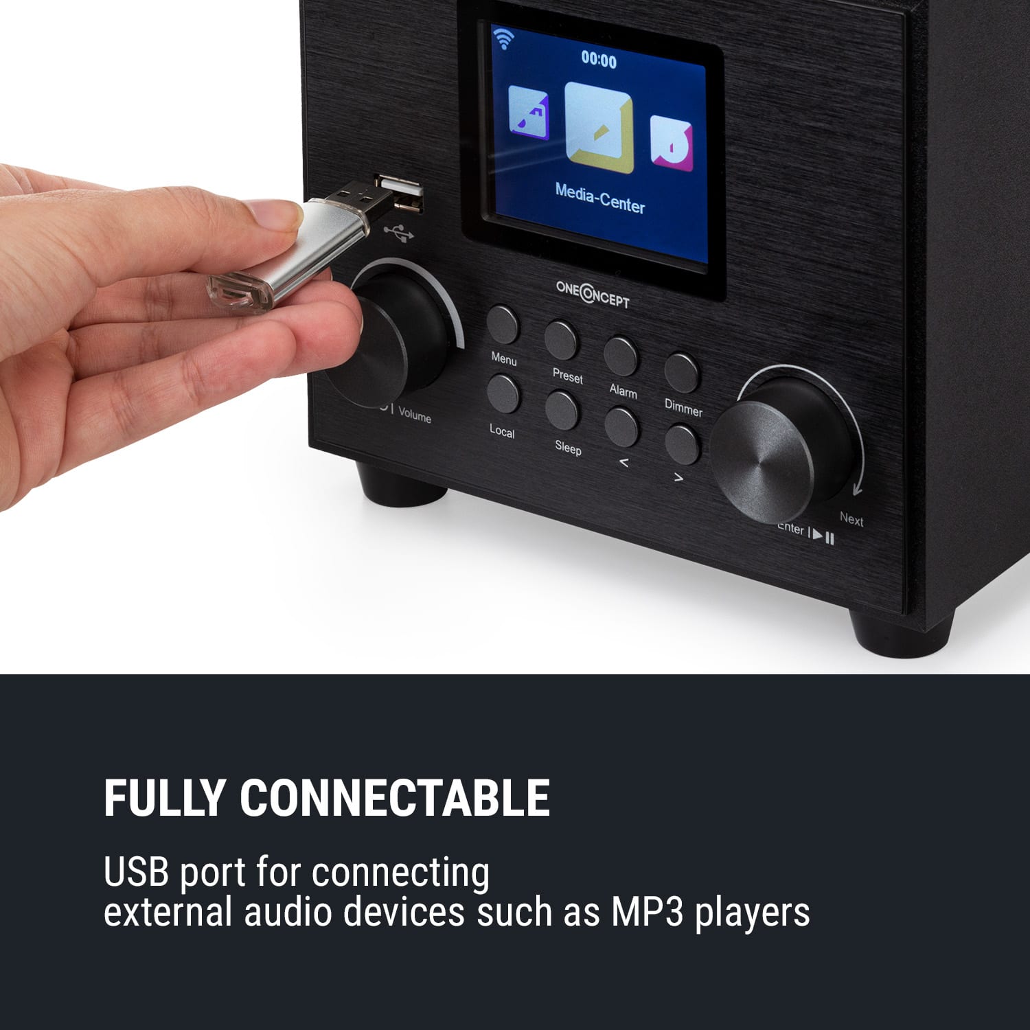 Streamo Cube, internetové rádio,3 w, 5 W RMS, WLAN, BT, černé Černá