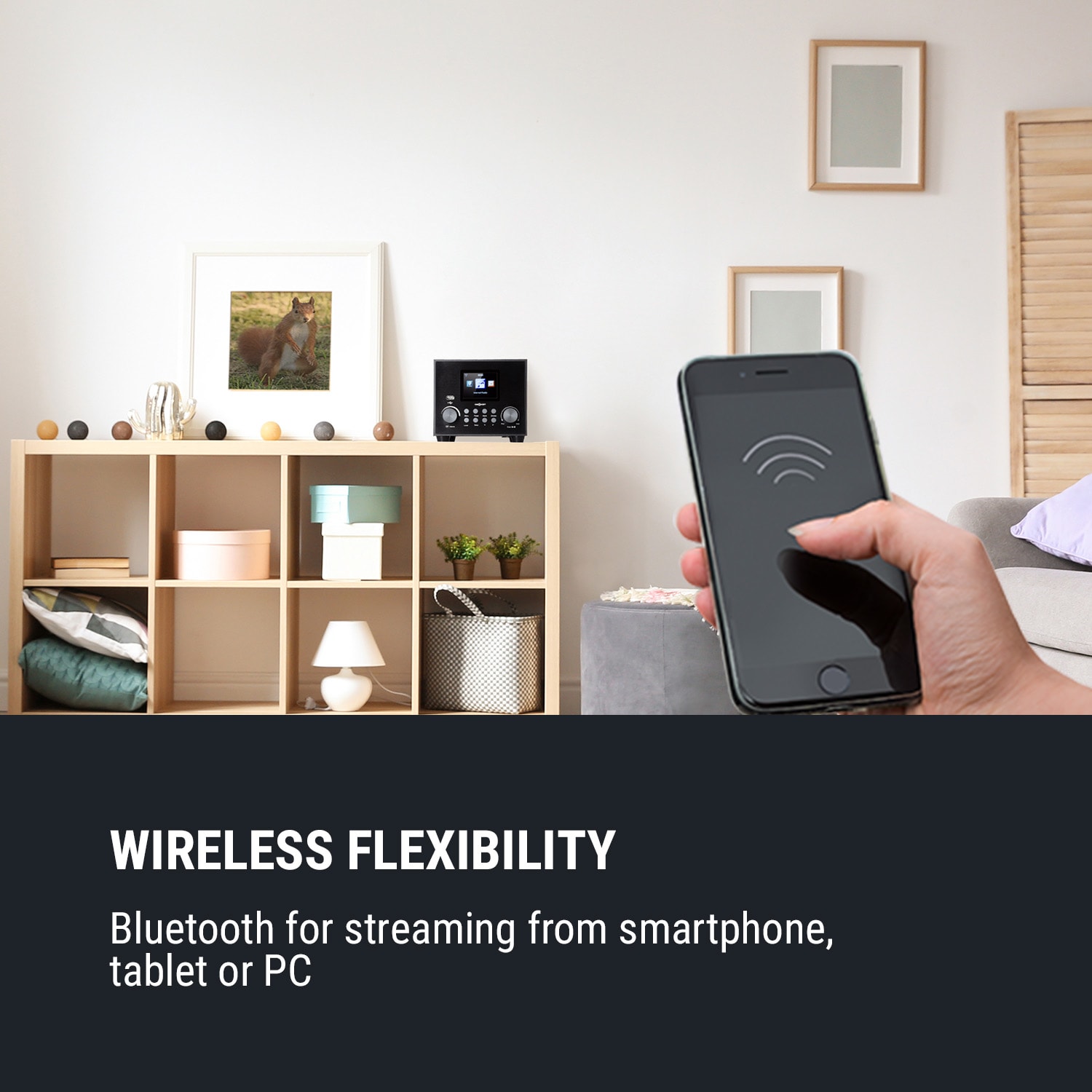 Streamo Cube, internetové rádio,3 w, 5 W RMS, WLAN, BT, černé Černá