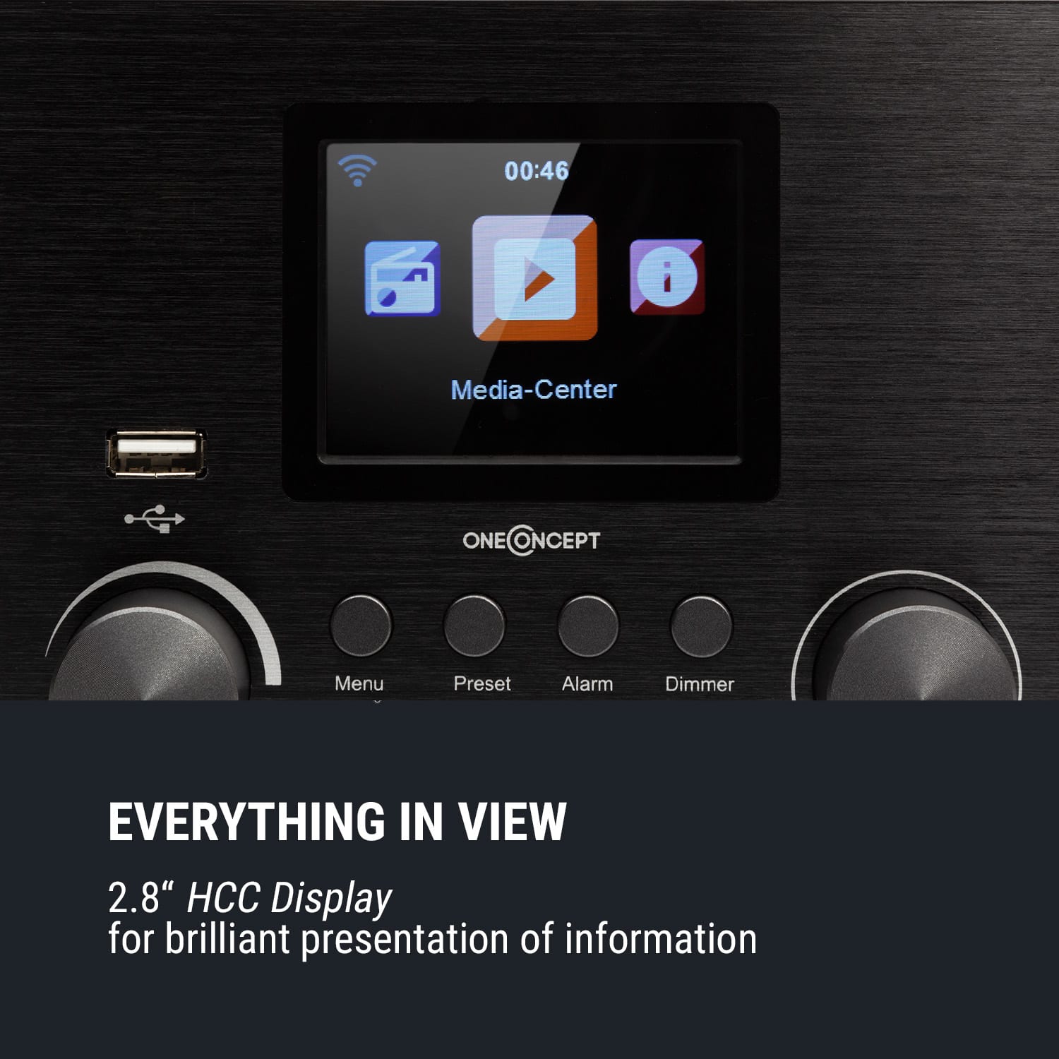 Streamo Cube, internetové rádio,3 w, 5 W RMS, WLAN, BT, černé Černá