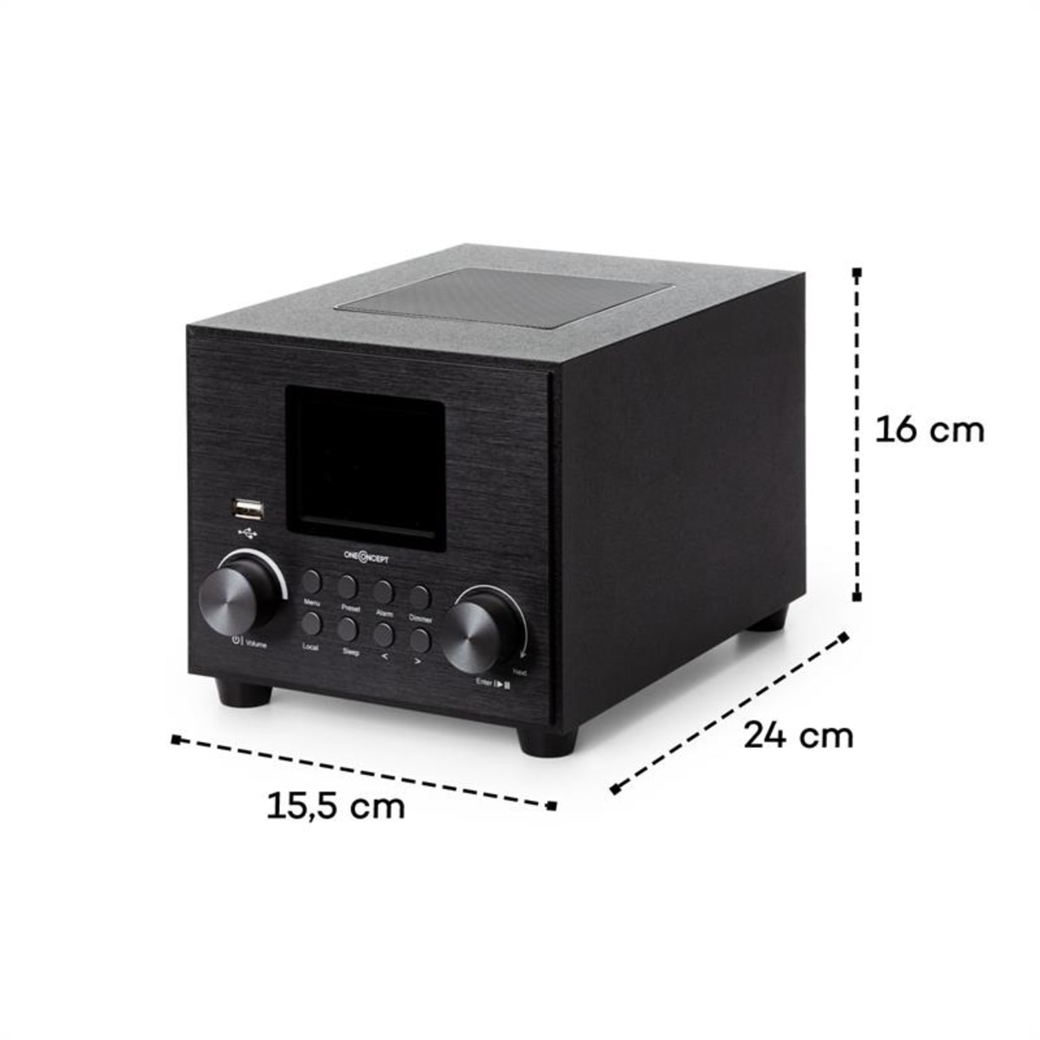 Streamo Cube internetradio 3W & 5W RMS WLAN BT zwart Zwart
