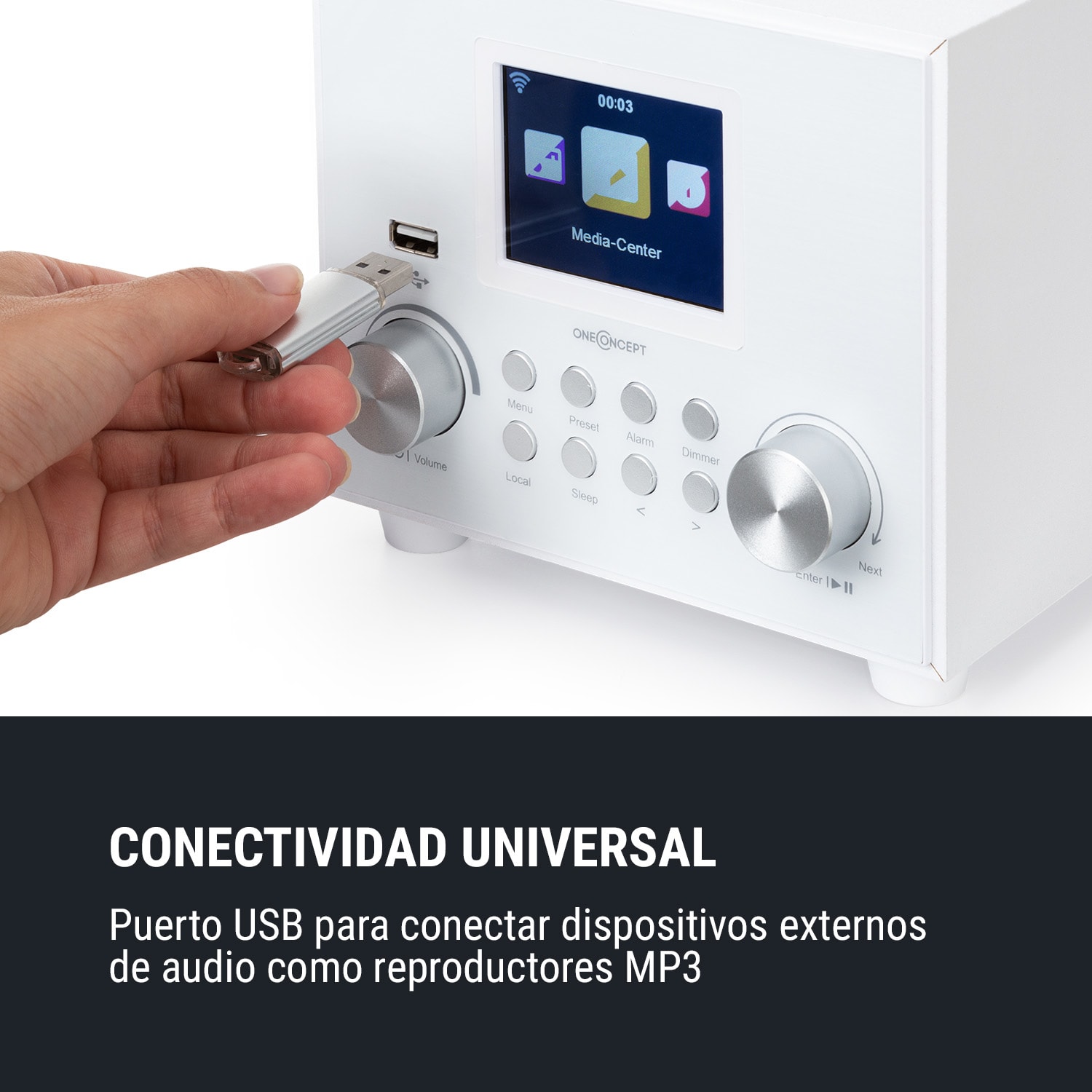 Streamo Cube radio por internet 3W & 5W RMS WLAN BT blanca Blanco