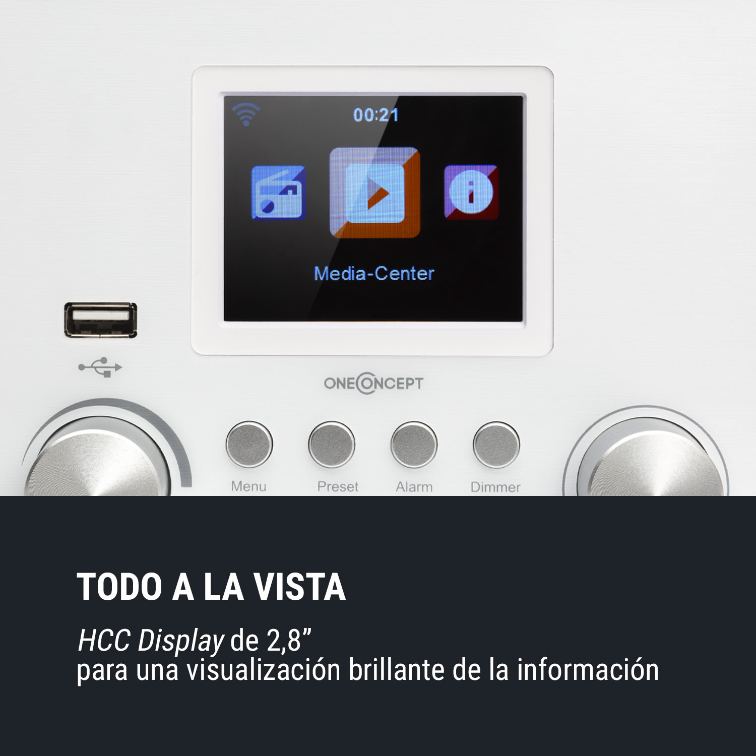 Streamo Cube radio por internet 3W & 5W RMS WLAN BT blanca Blanco