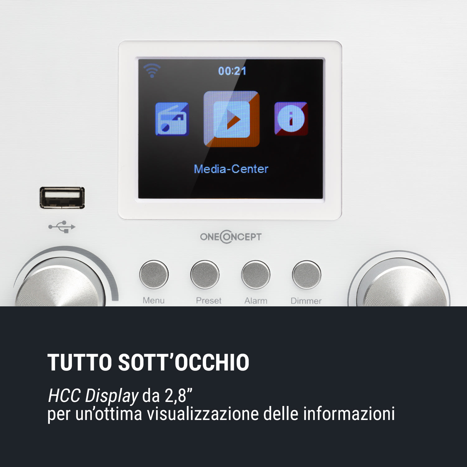 Streamo Cube Web Radio 3W & 5W RMS Wi-Fi BT bianco Bianco