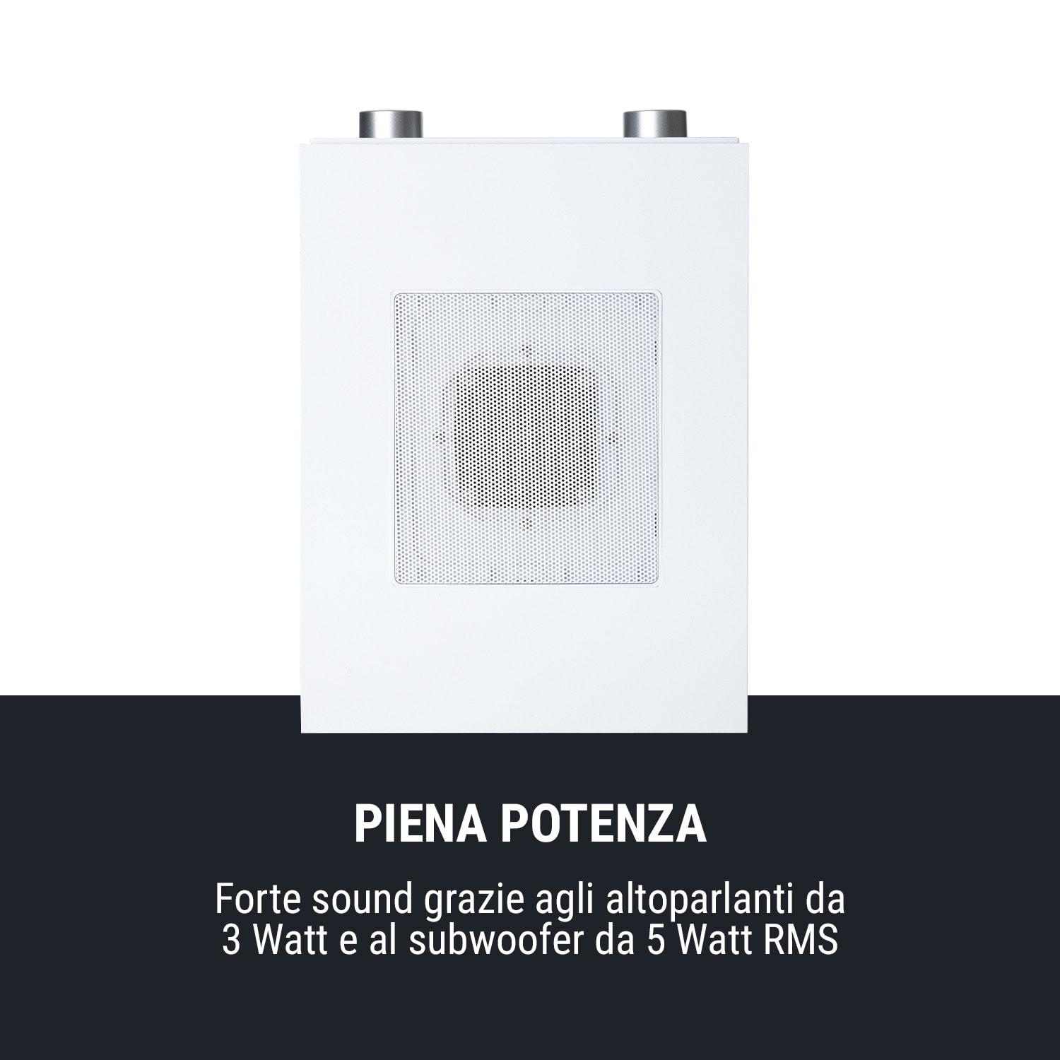 Streamo Cube Web Radio 3W & 5W RMS Wi-Fi BT bianco Bianco