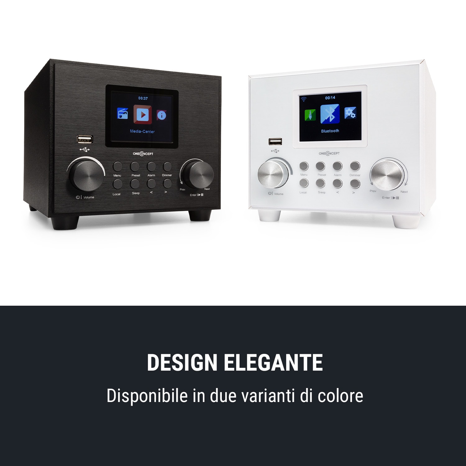 Streamo Cube Web Radio 3W & 5W RMS Wi-Fi BT bianco Bianco