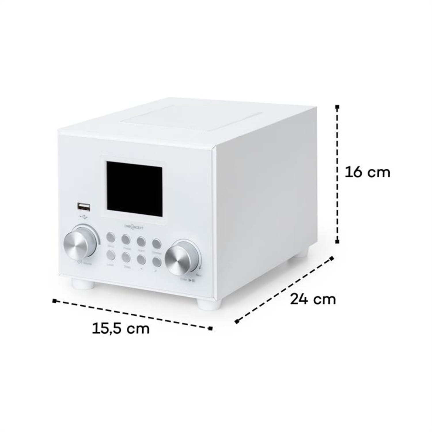 Streamo Cube CD internetradio 3W & 5W RMS WIFI BT wit Wit