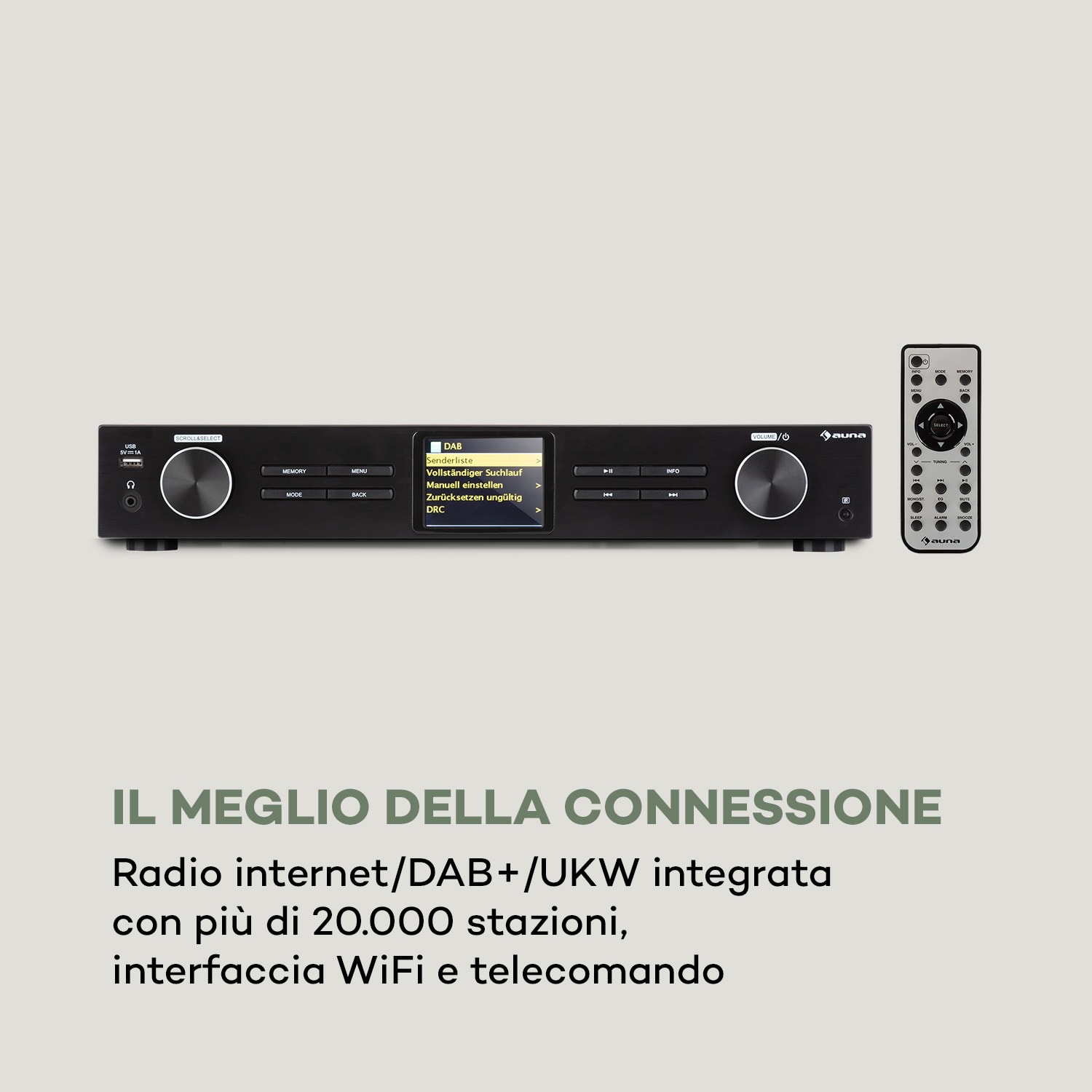 iTuner 320 BT HiFi-Tuner Digitale Spotify Connect BT App-Control nero 