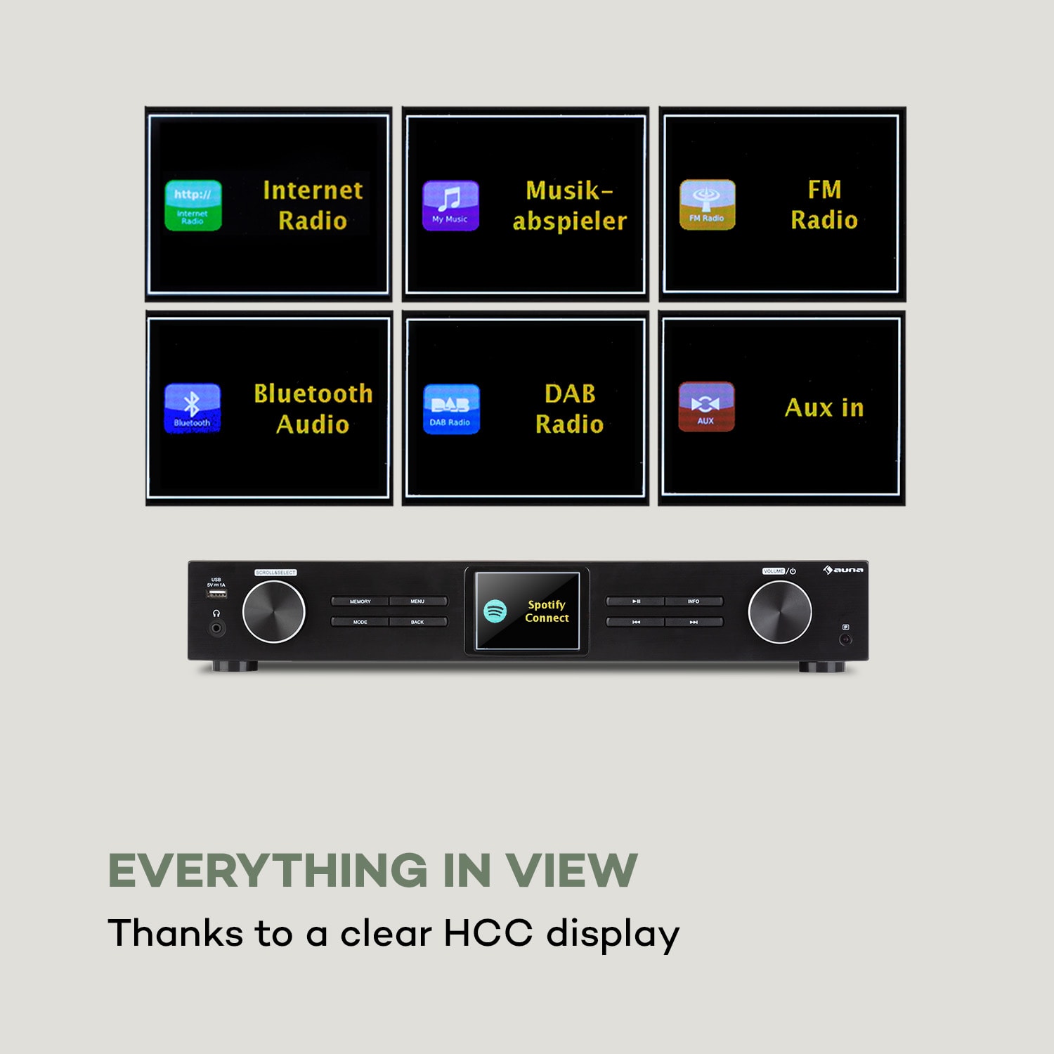 iTuner 320 BT Digital Hi-Fi Tuner Spotify Connect BT App-Control Black 