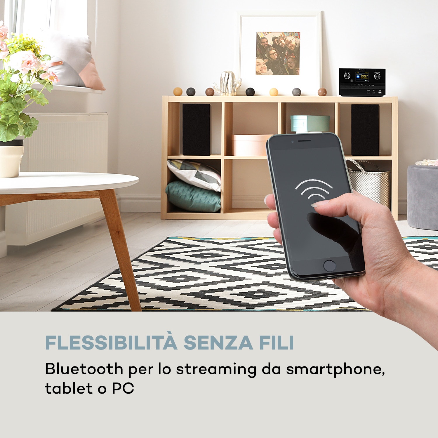 Connect System S impianto stereo + altoparlante 20Wmax internet/DAB+ nero 